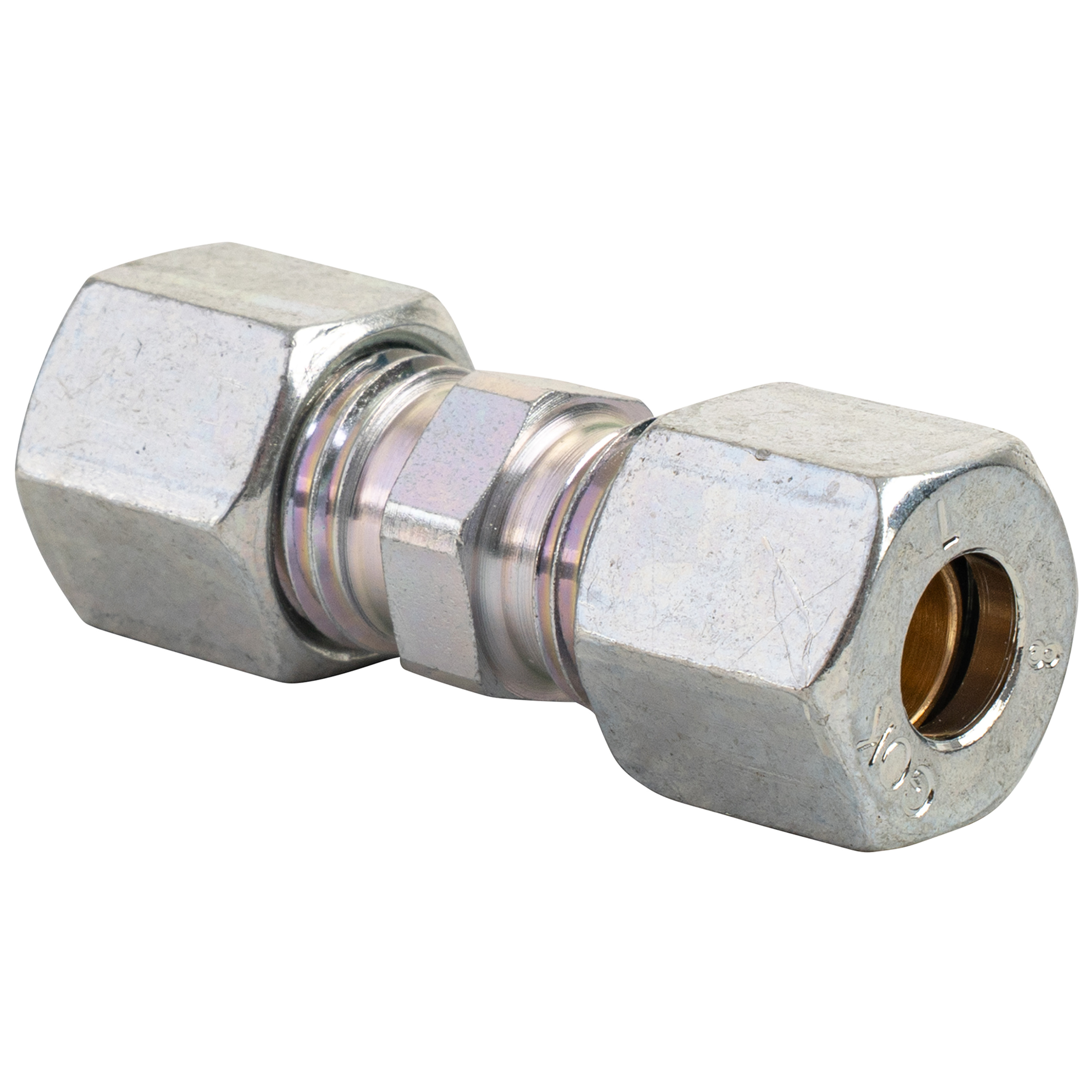 DWS rechte knelkoppeling 8 mm staal 