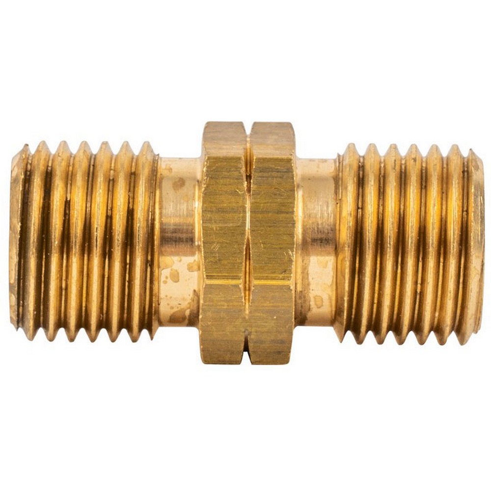 DWS dubbele nippel 1/4 links buitendraad x 1/4 links  buitendraad