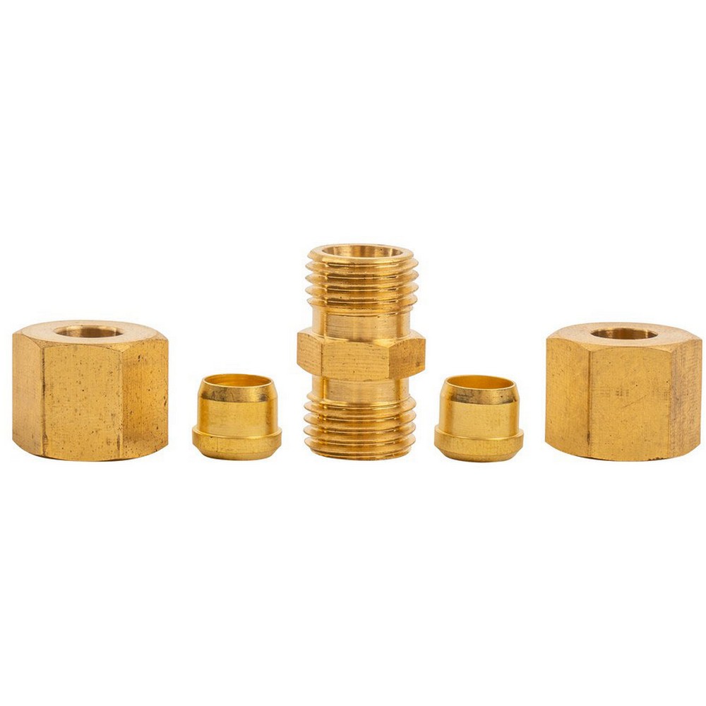 DWS rechte knelkoppeling 8 mm messing 