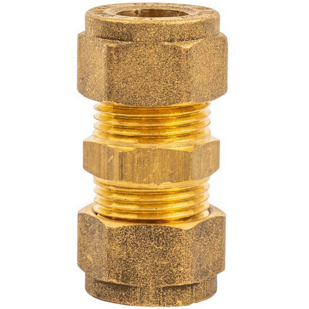 DWS rechte knelkoppeling 10 mm messing 