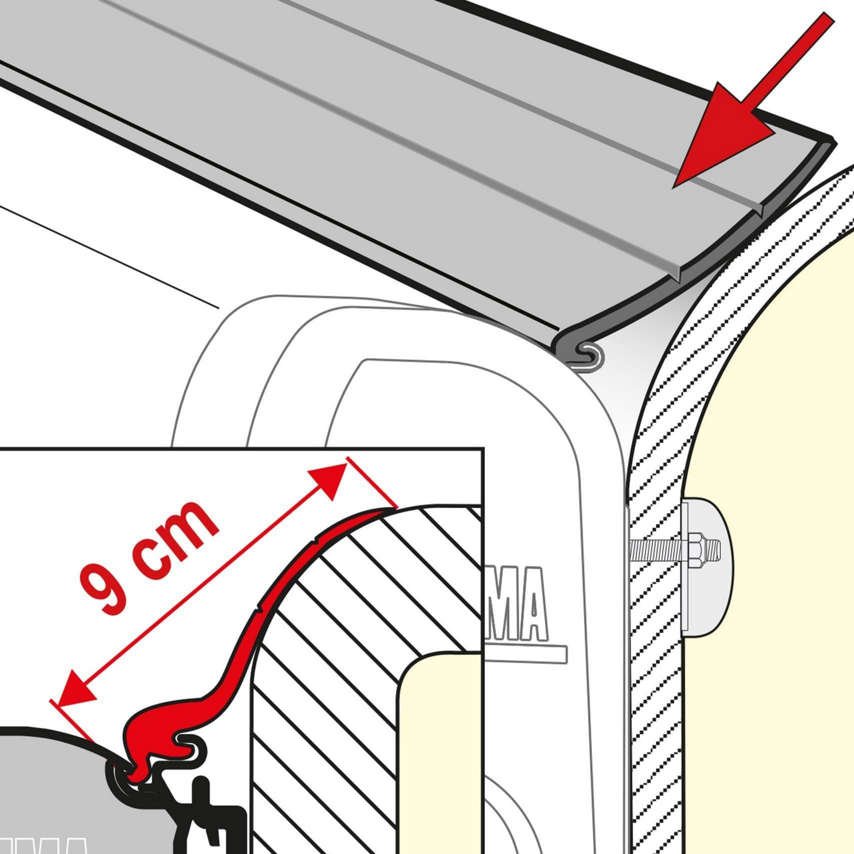 Fiamma Rain Guard L afdichtingsrubber 5,5 meter  