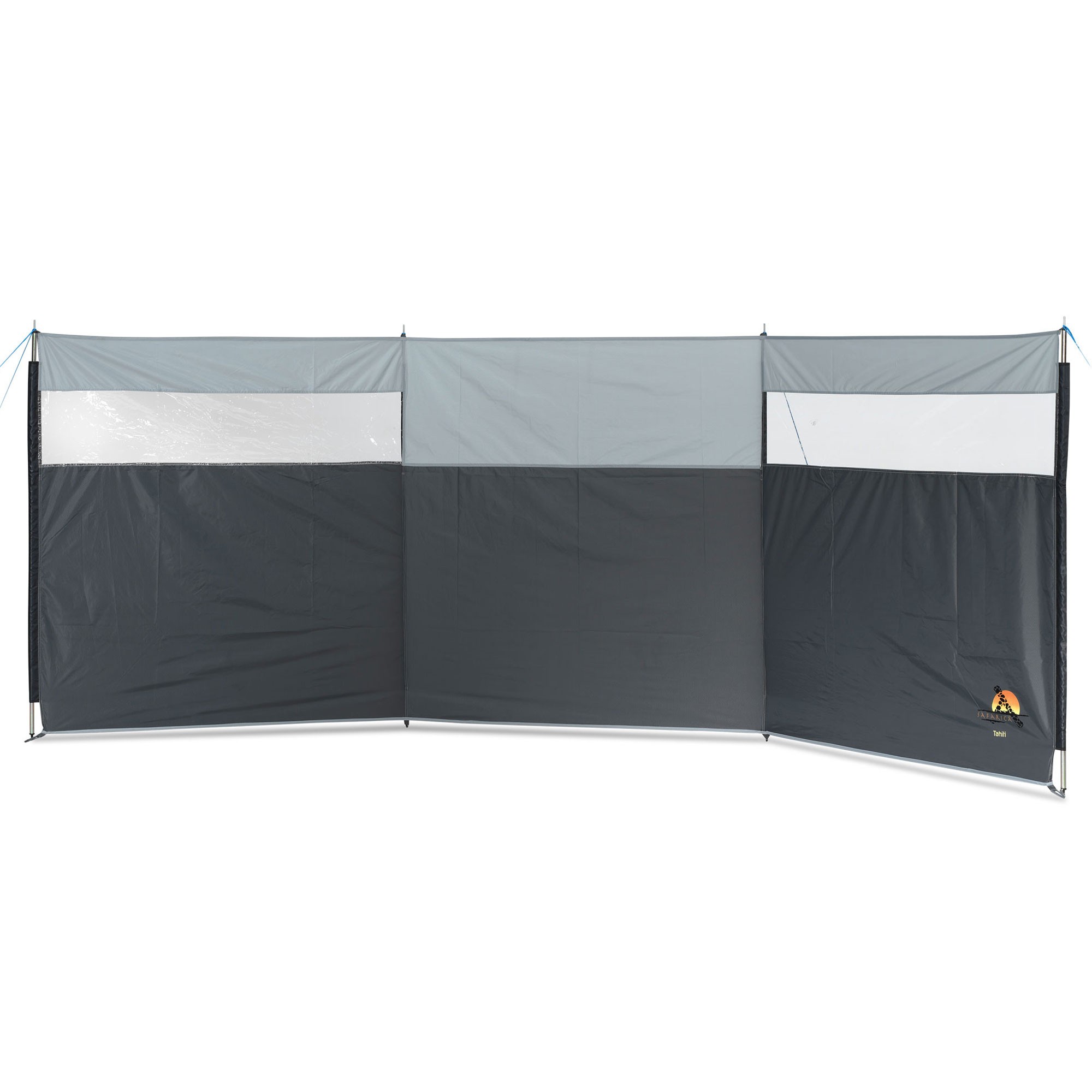 Neka Strand/camping windscherm - gestreept - wit/blauw - 300 x 120 cm