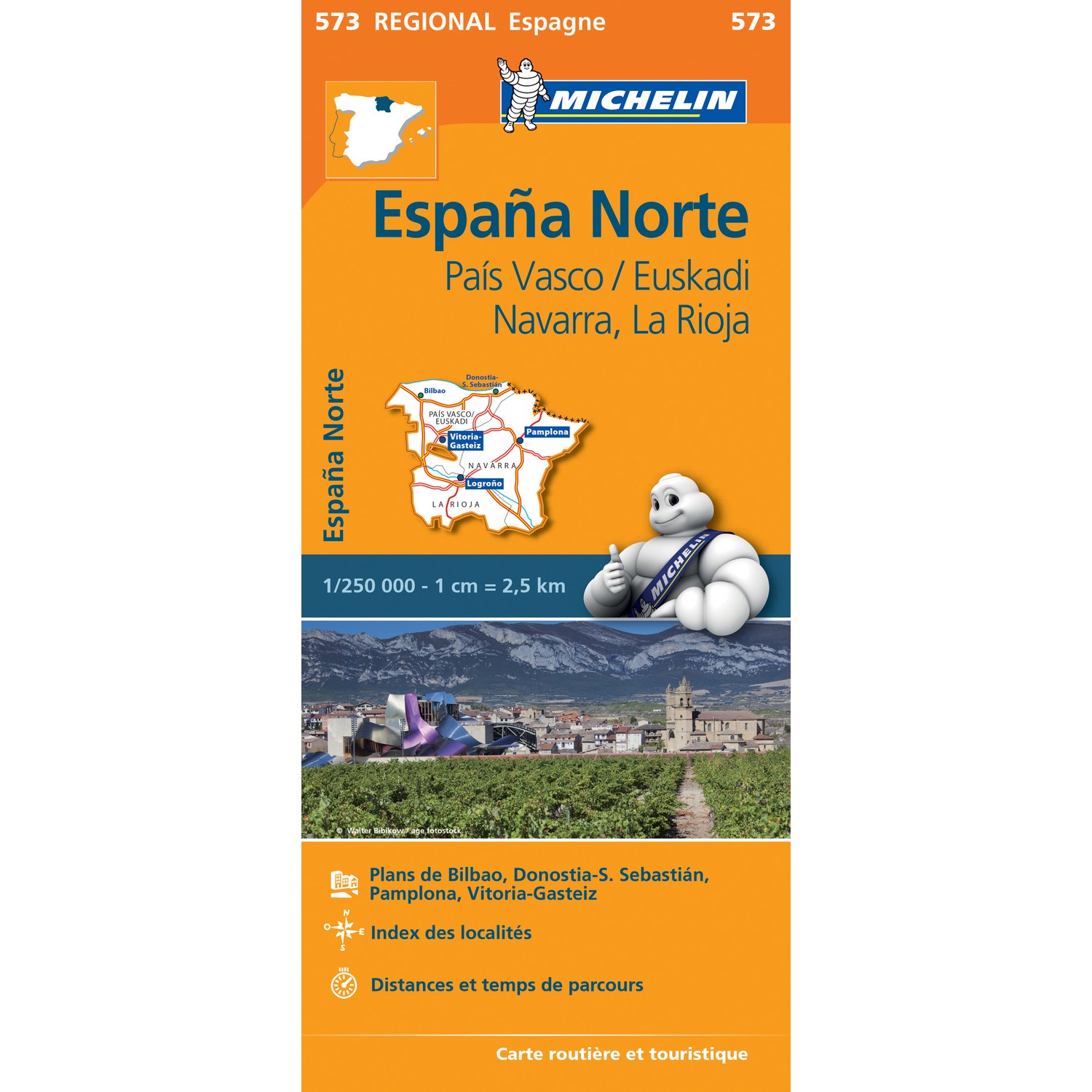 Michelin 573 Noord-Spanje País Vasco Navarra wegenkaart 