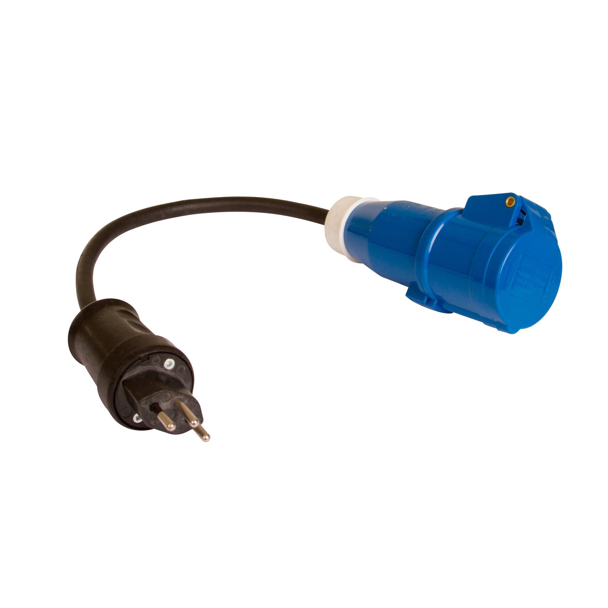 Bachmann CEE 7/17 niet-geaarde rubberen IP44 stroomstekker / zwart | bol