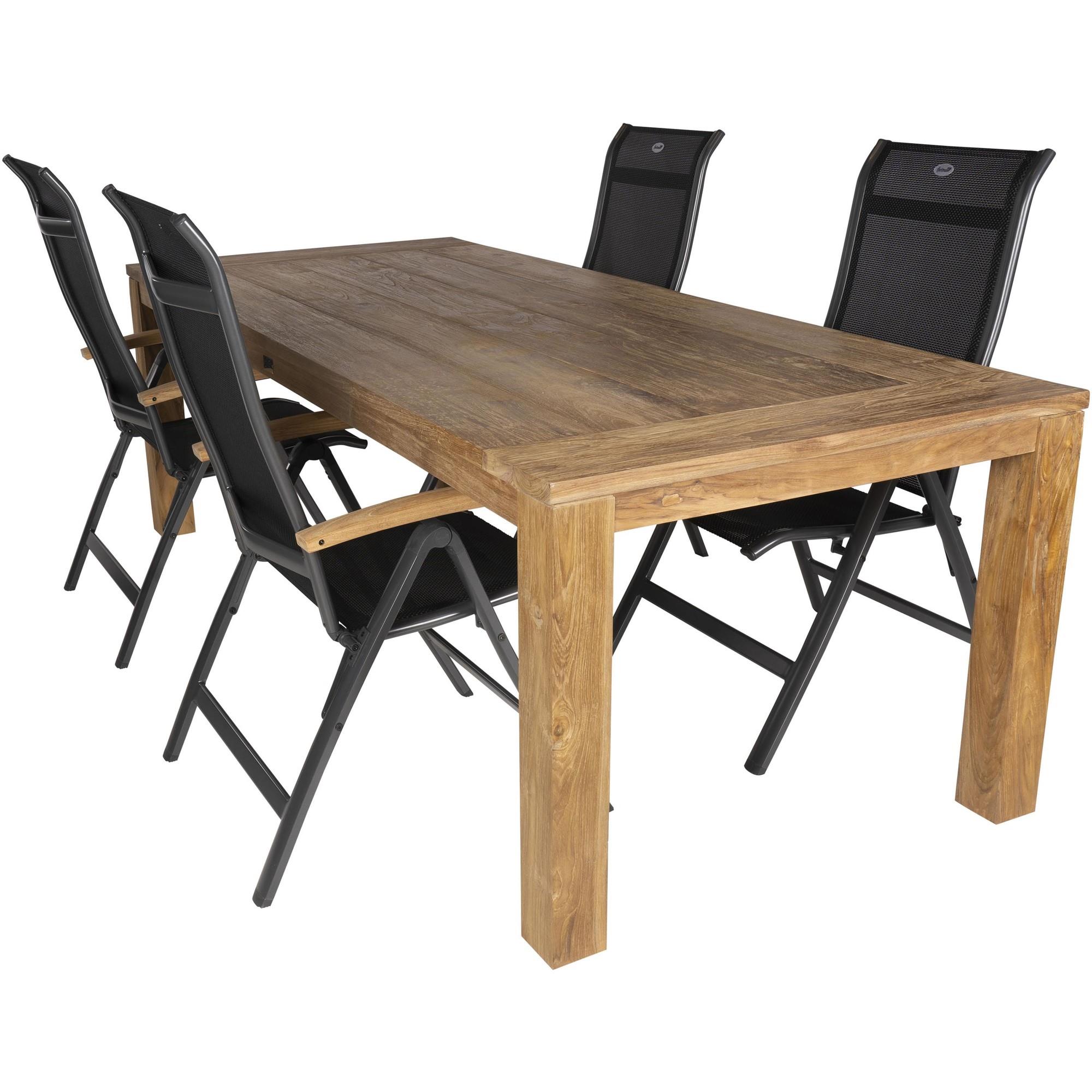 Bardani Roma 240 Alice 4 tuinset verstelbaar teak antraciet 