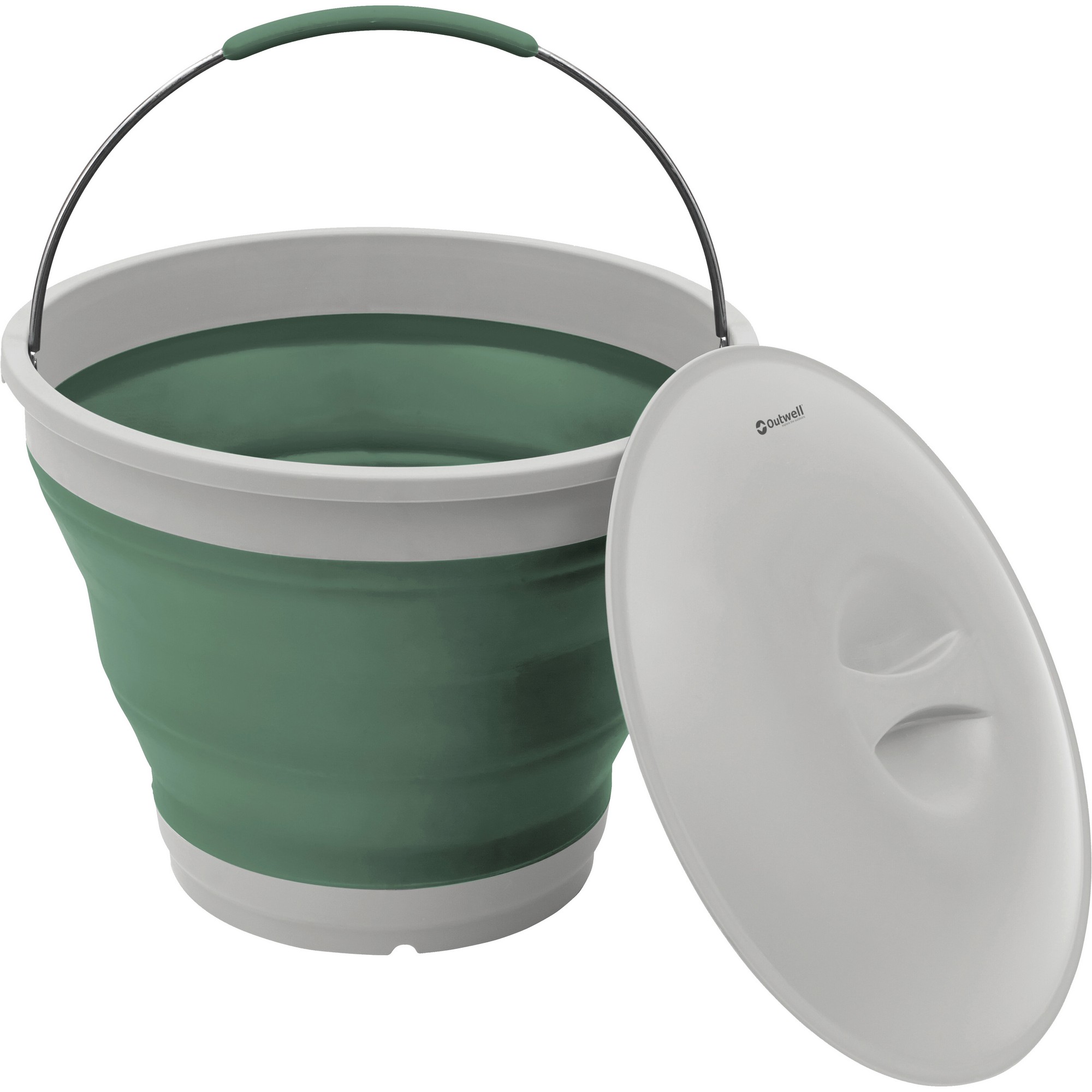 Outwell Collaps opvouwbare emmer met deksel 11 liter shadow green