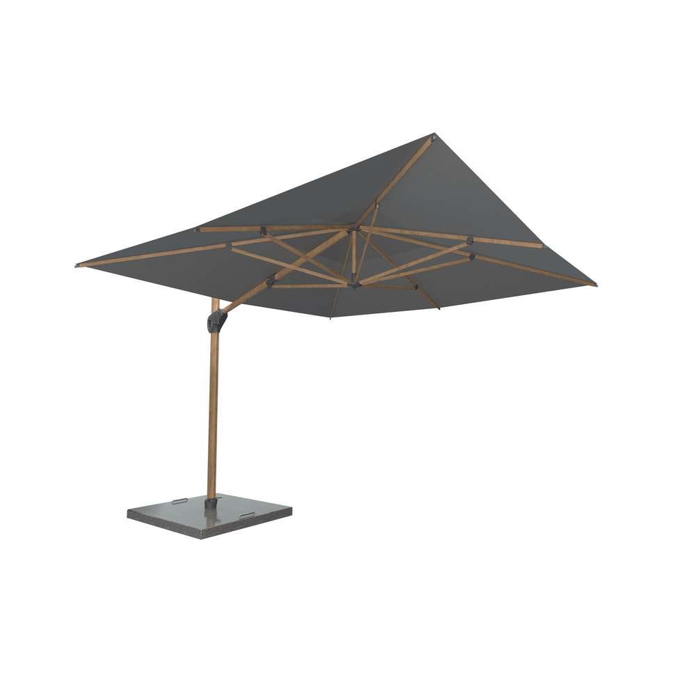 4 Seasons Outdoor Hacienda parasol 300 x 400 woodlock charcoal 
