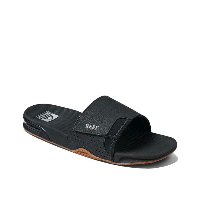 Reef Fanning slippers heren black silver - Main Image