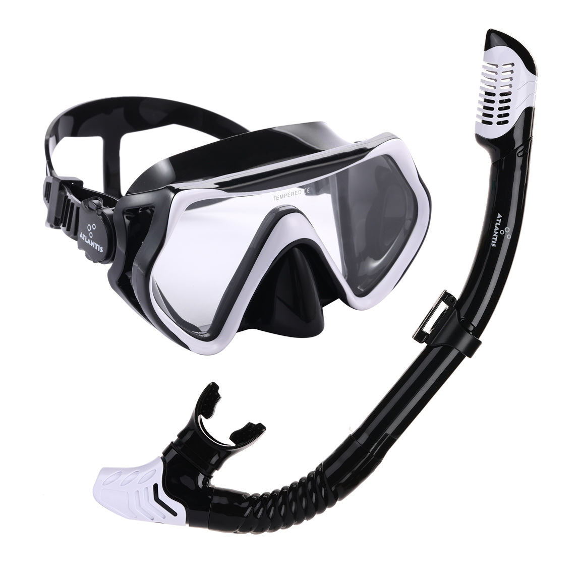 Atlantis Borneo Combo snorkelset black white 