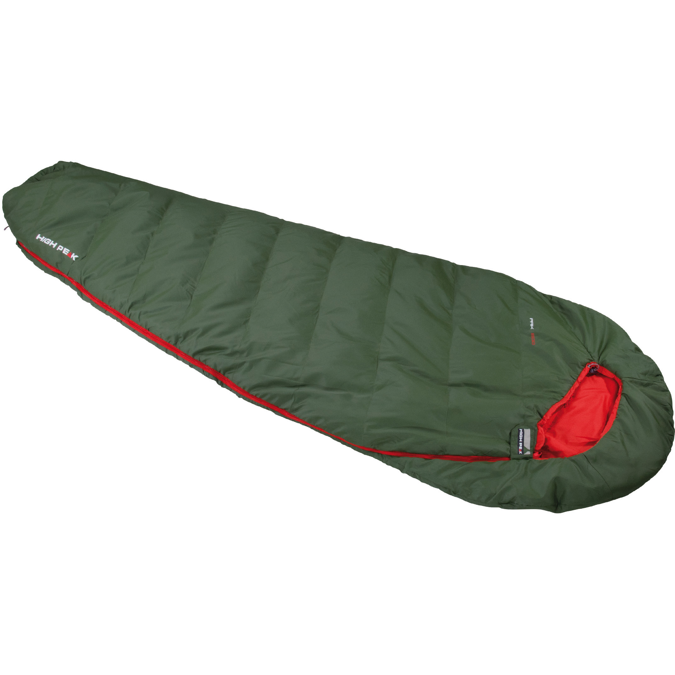 High Peak Pak 600 Eco mummy slaapzak dark green red 