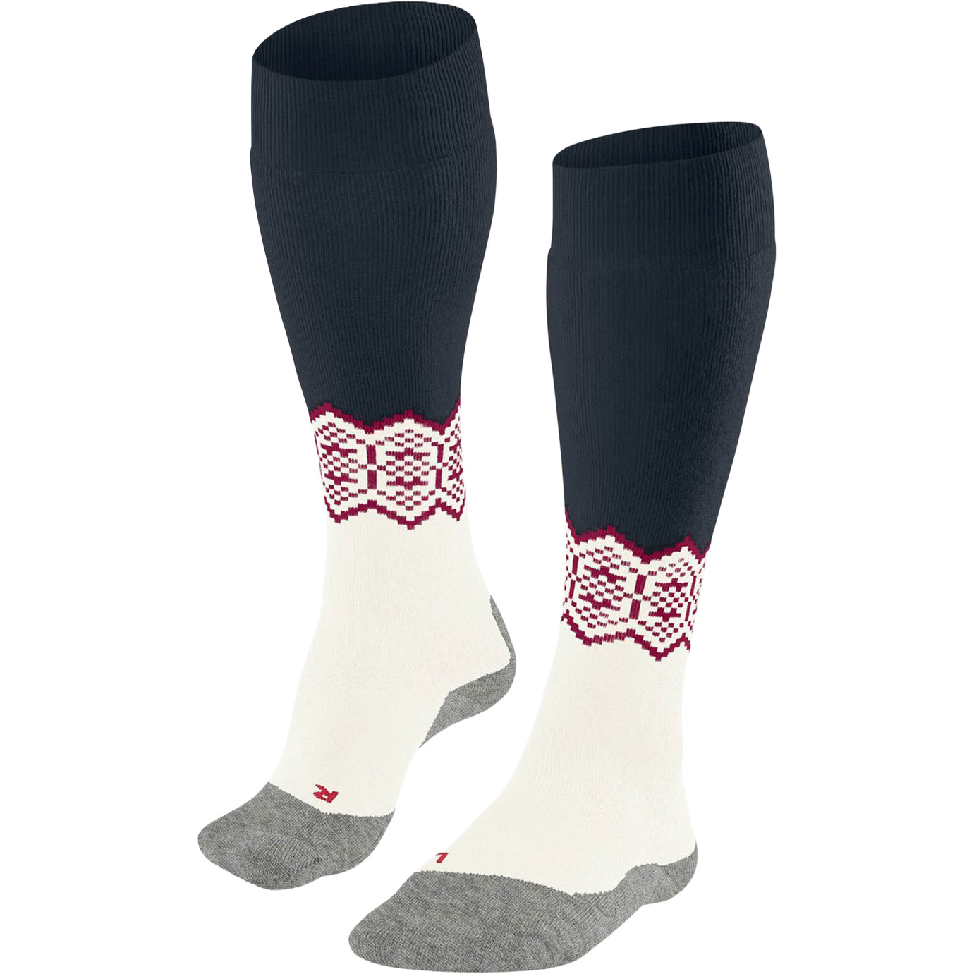 FALKE SK2 Intermediate skisokken dames off-white black 