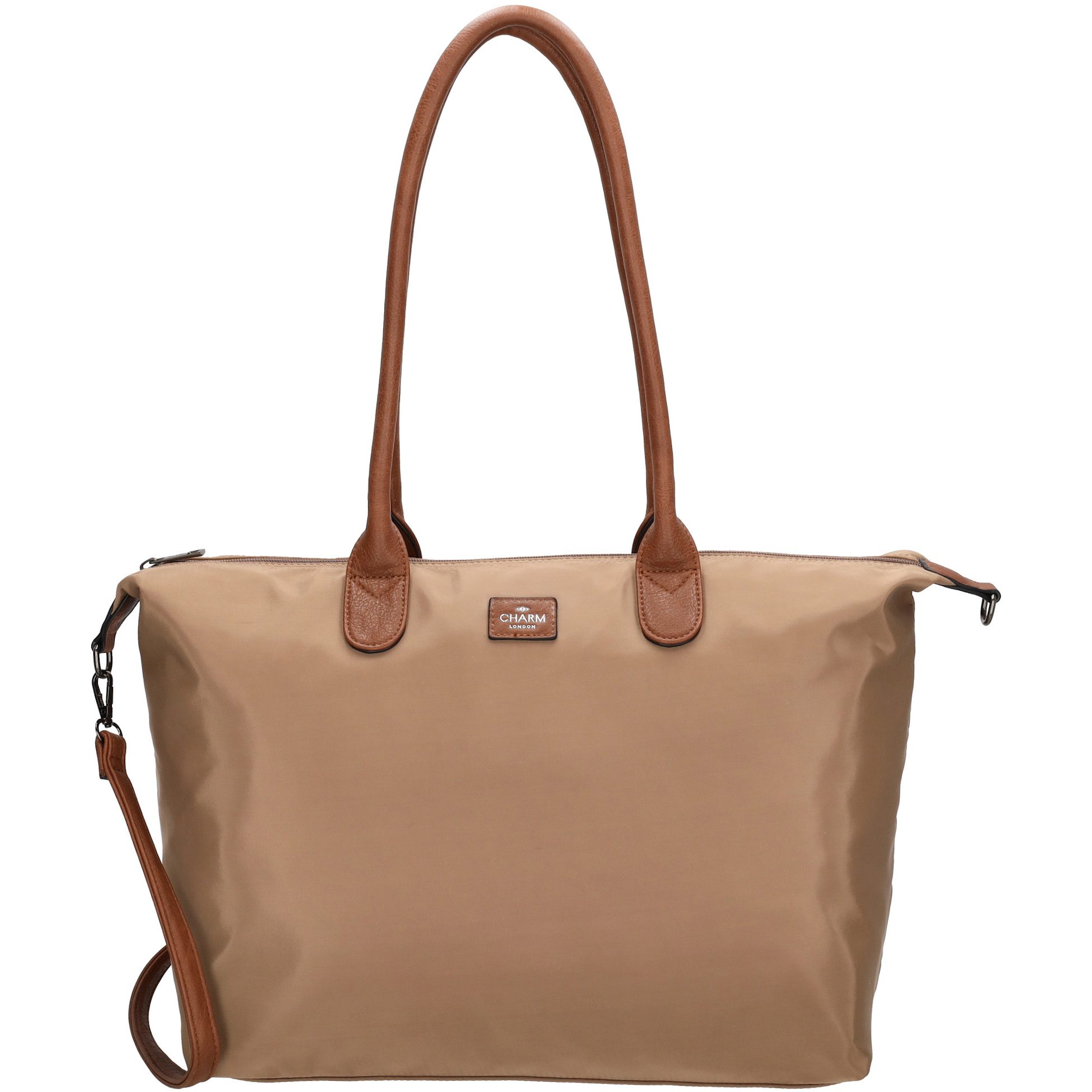Charm London Buckingham 15,6 inch laptop schoudertas 24,4 liter dames taupe