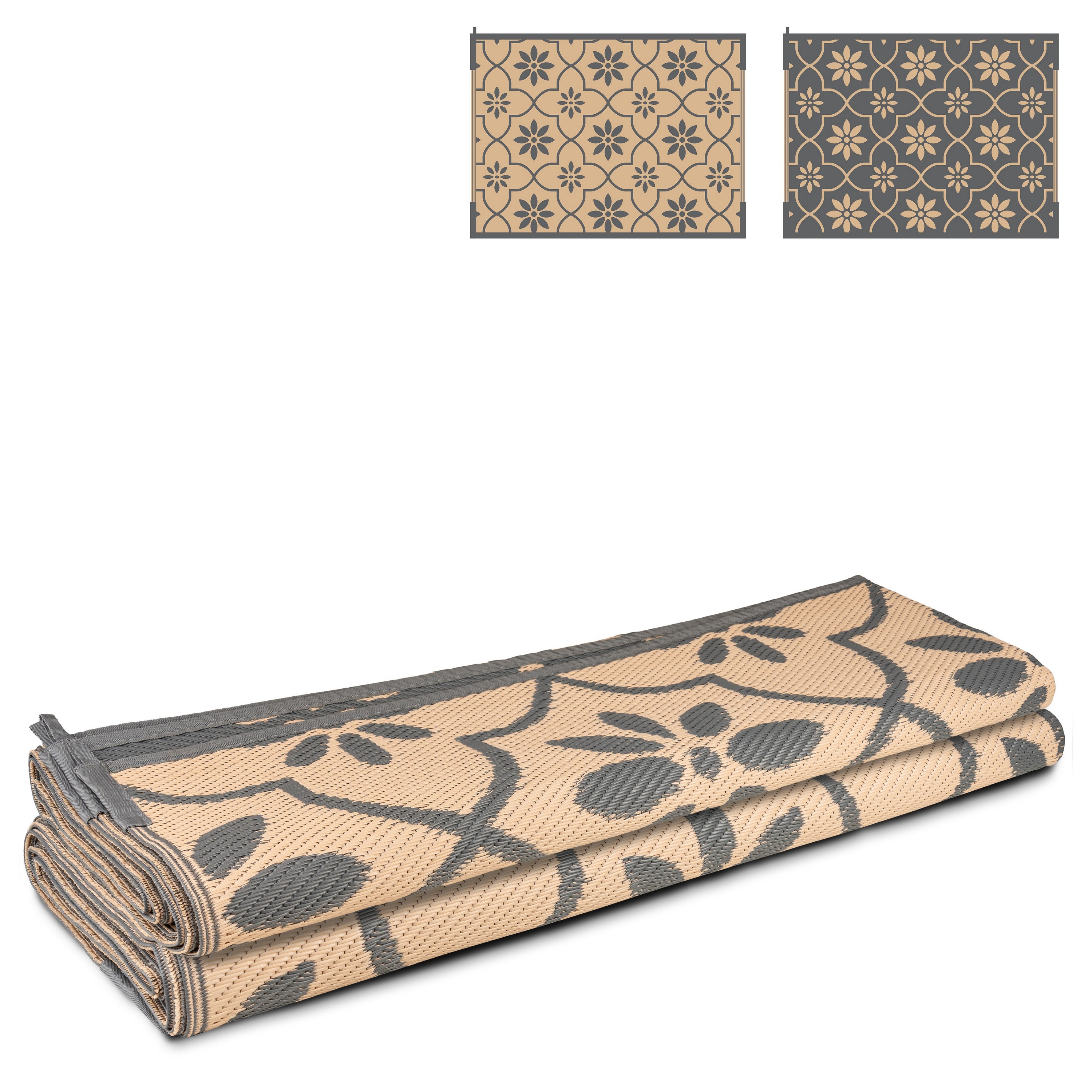 Safarica Safarimat buitenkleed 270 x 200 cm tiles grey  beige