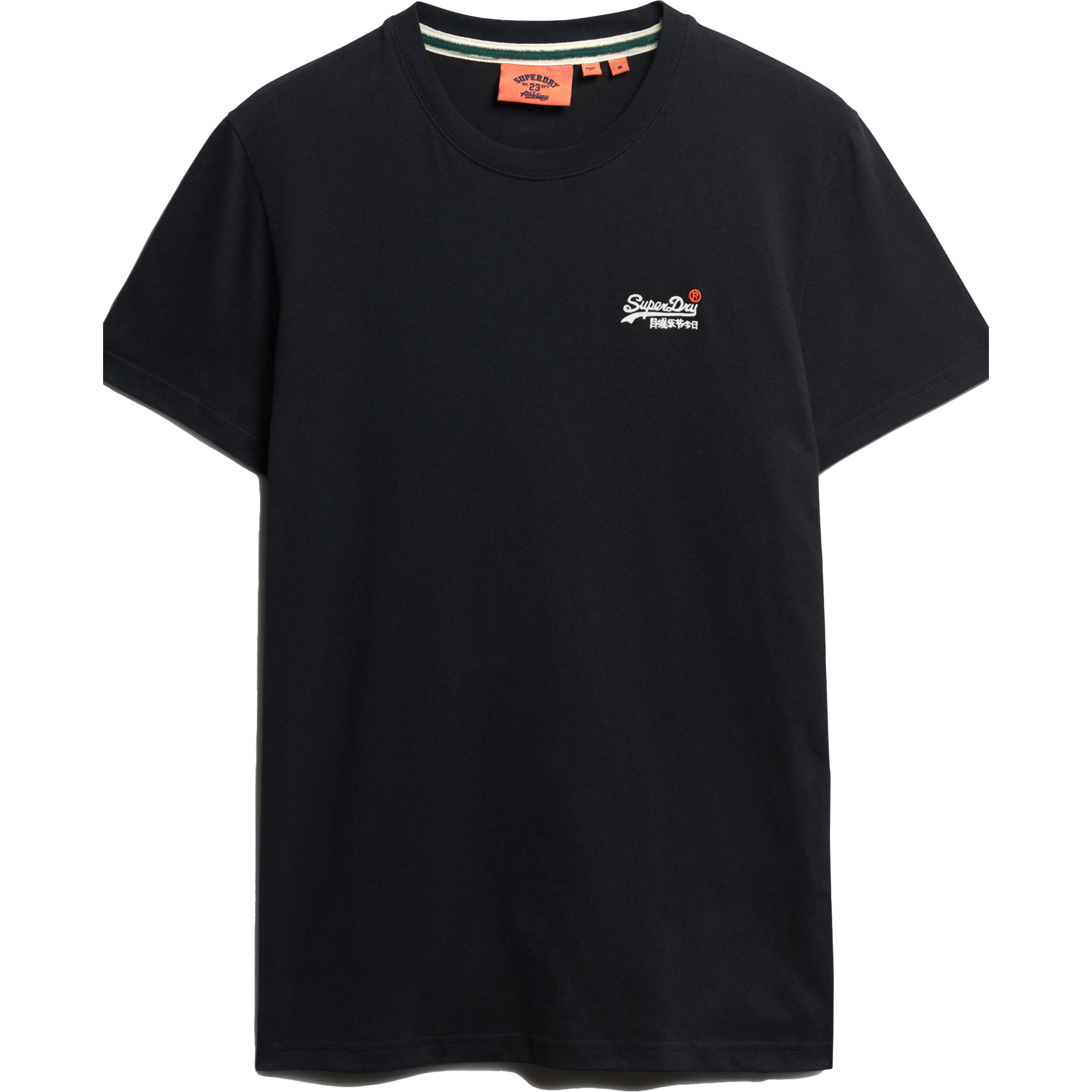 Superdry Essential shirt heren black optic hazard orange 