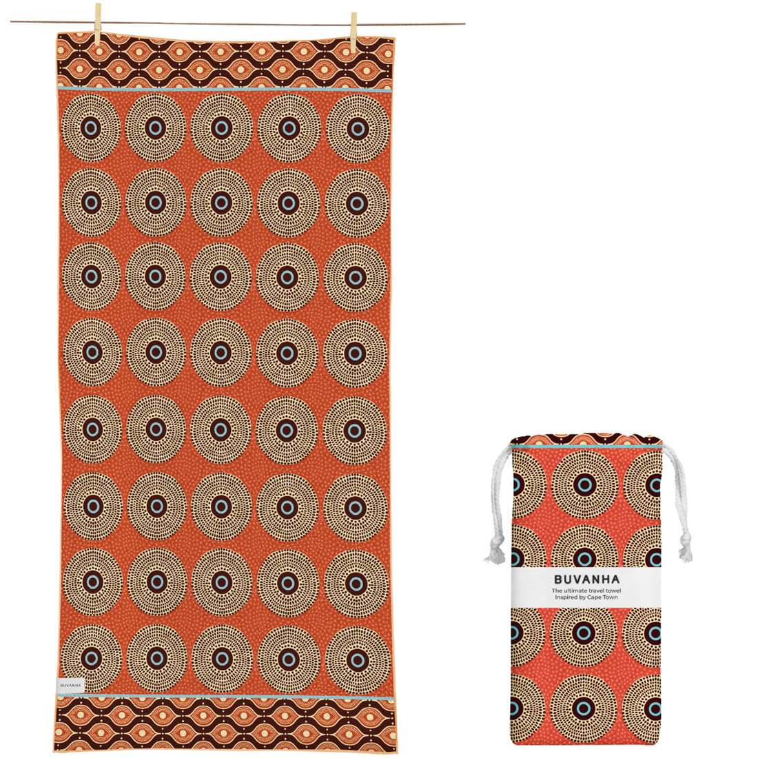 Buvanha Kaapstad strandlaken 160 x 80 cm 