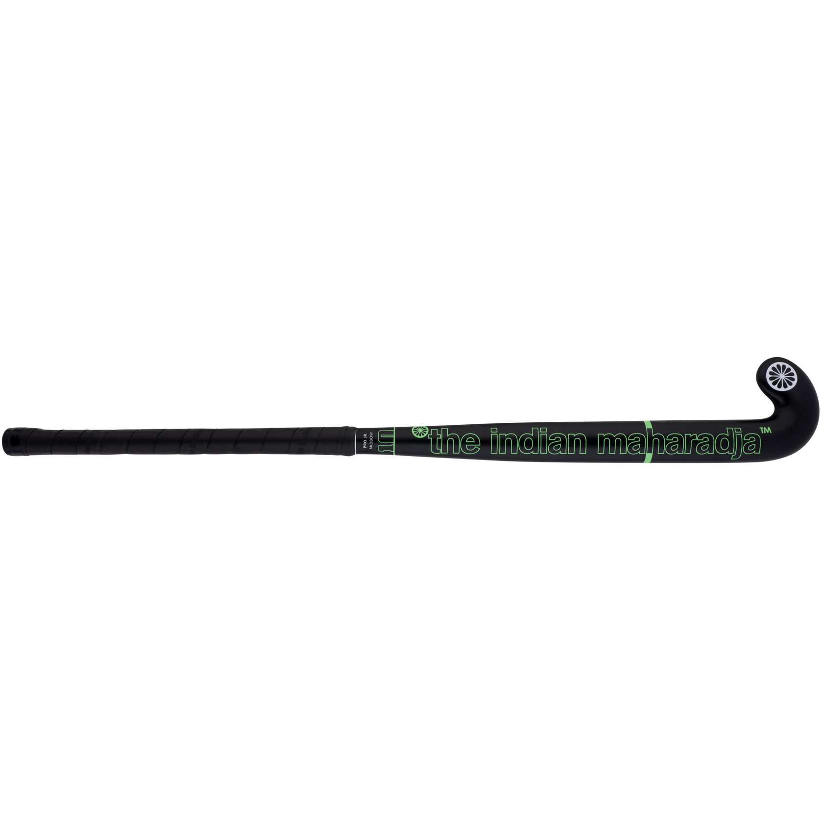 The Indian Maharadja Pro 10 Mid Bow hockeystick junior black green 