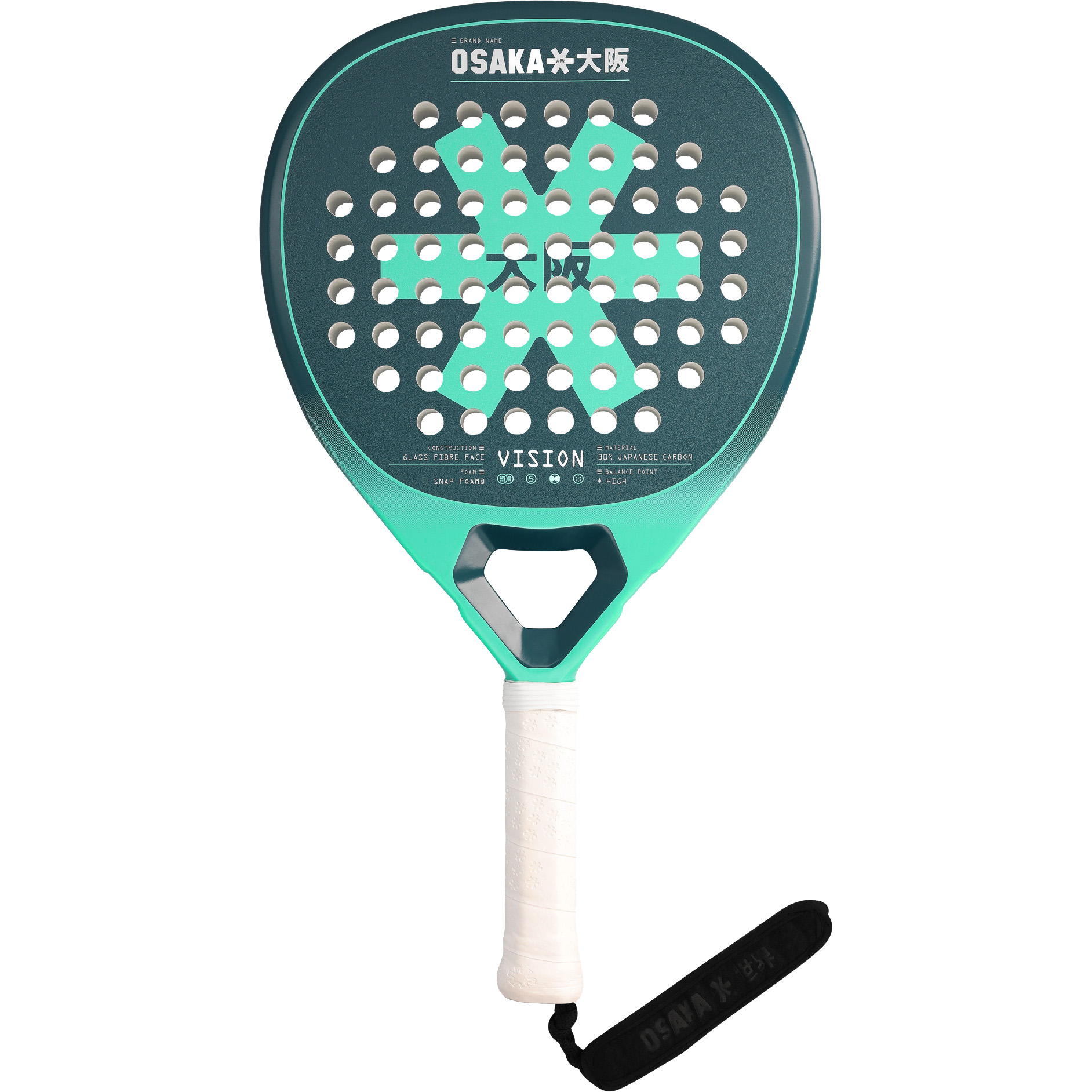 Osaka Vision Power padel racket transformative teal 
