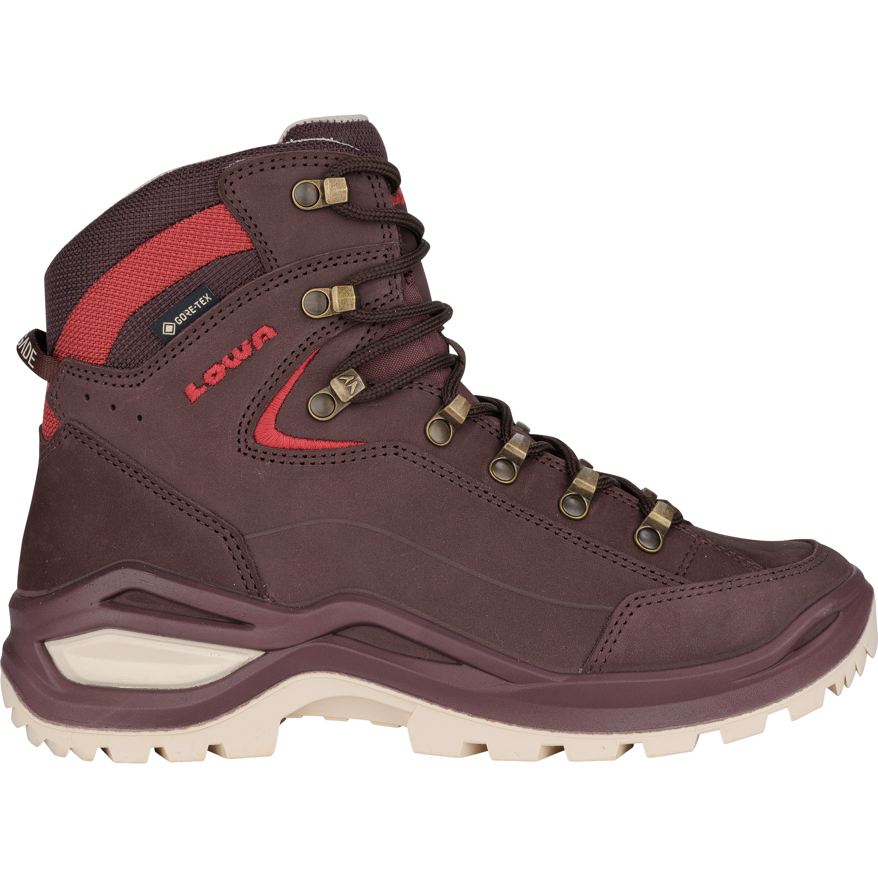 Lowa RENEGADE EVO GTX MID wandelschoenen dames brown red