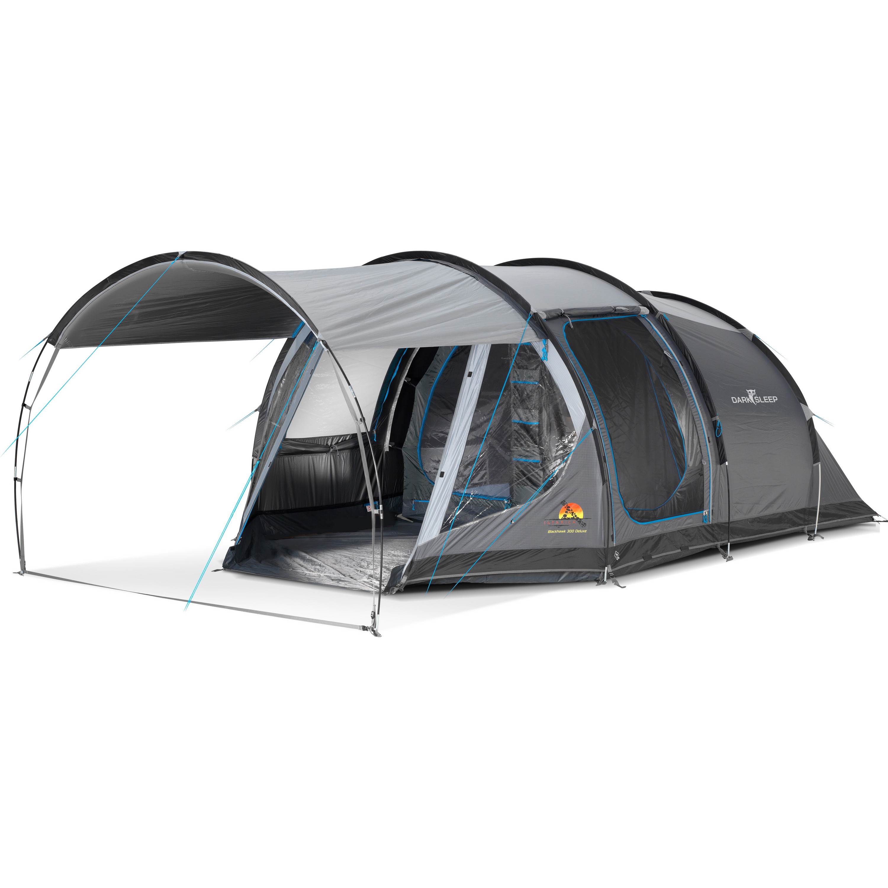 Safarica Blackhawk 300 Deluxe DarkSleep tunneltent grey anthracite blue
