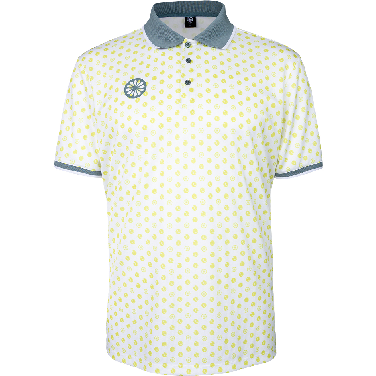 The Indian Maharadja Pique Printed tennispolo heren bright white 