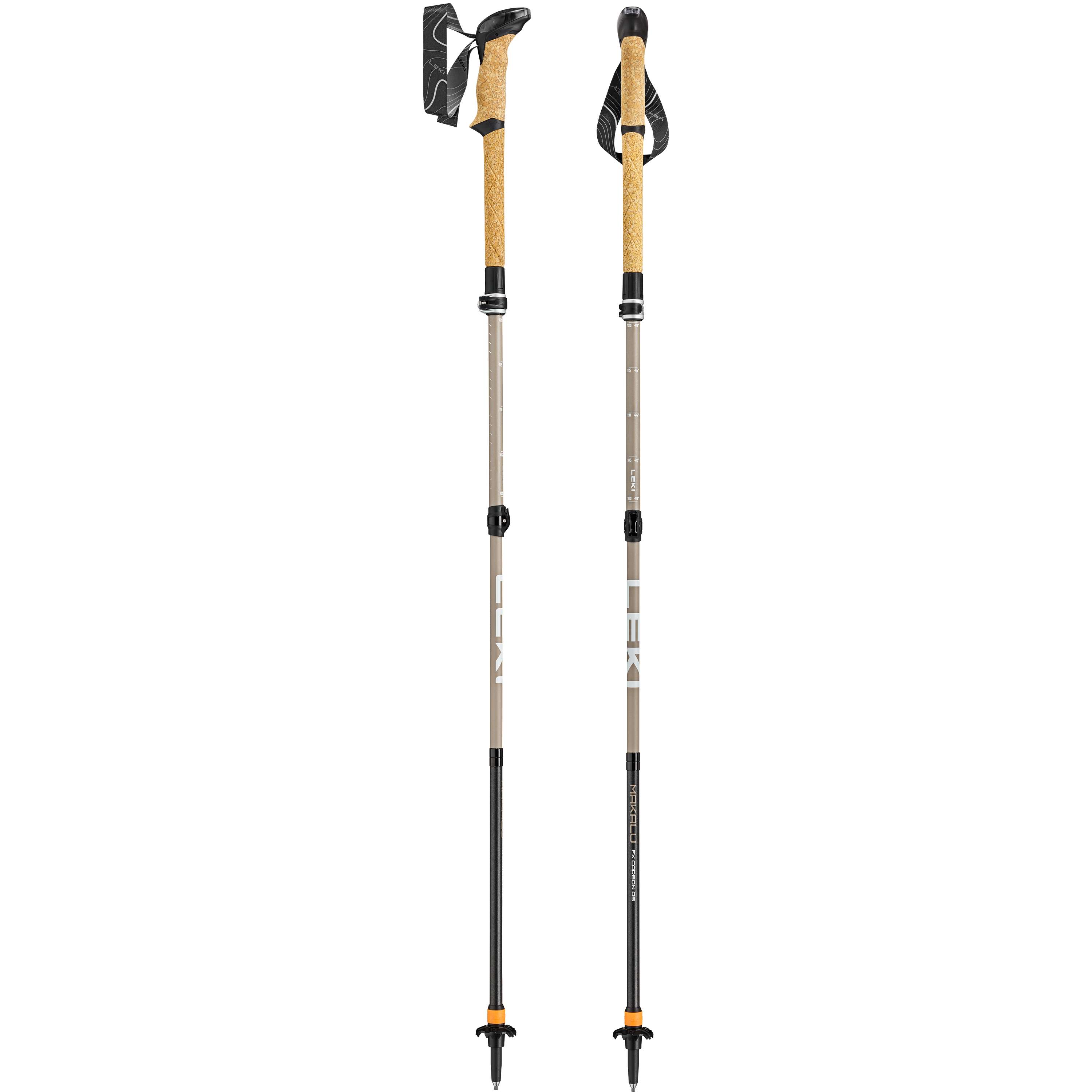 LEKI Makalu FX Carbon AS Compact wandelstokken pale clay light white black