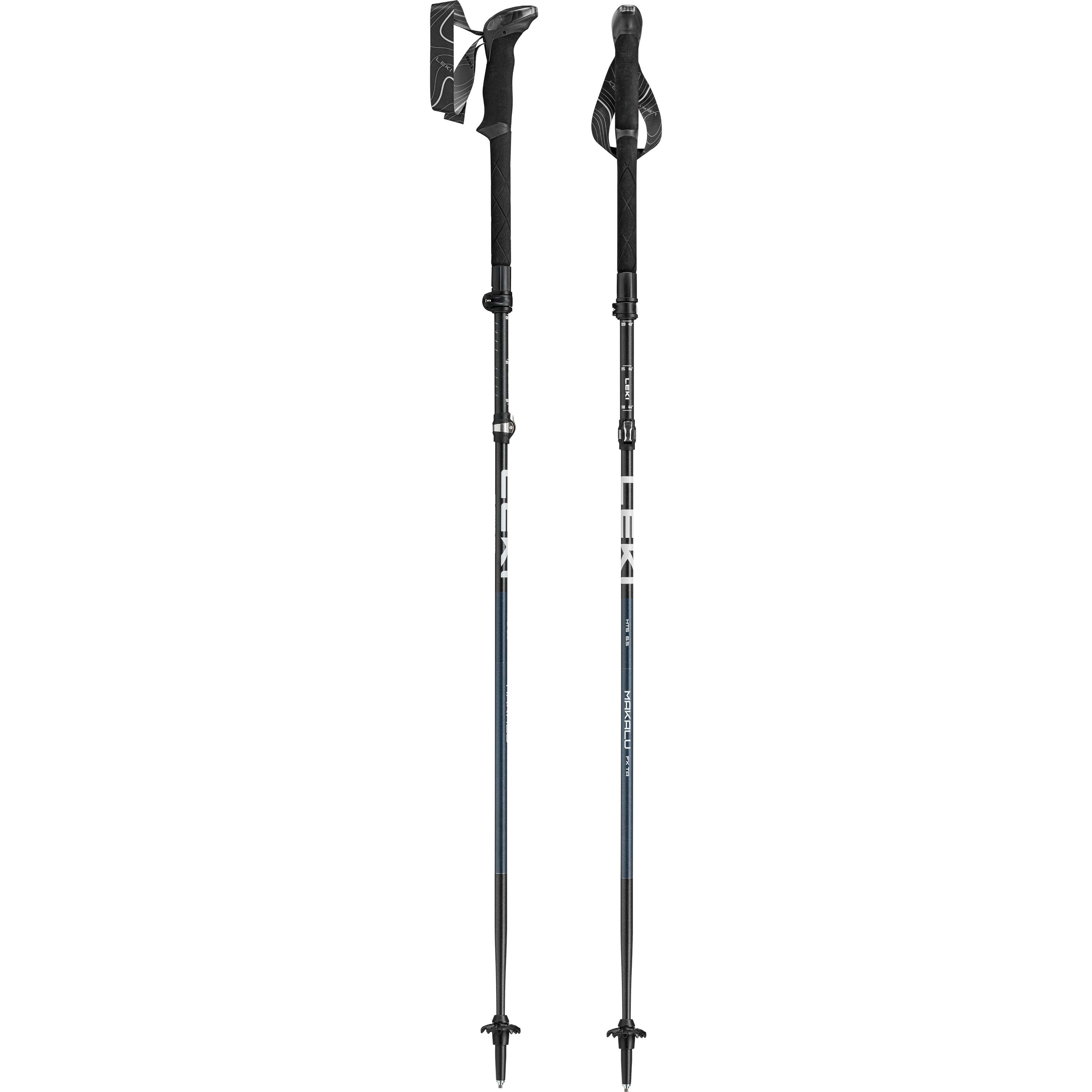 LEKI Makalu FX TA wandelstokken black stone blue dark  white
