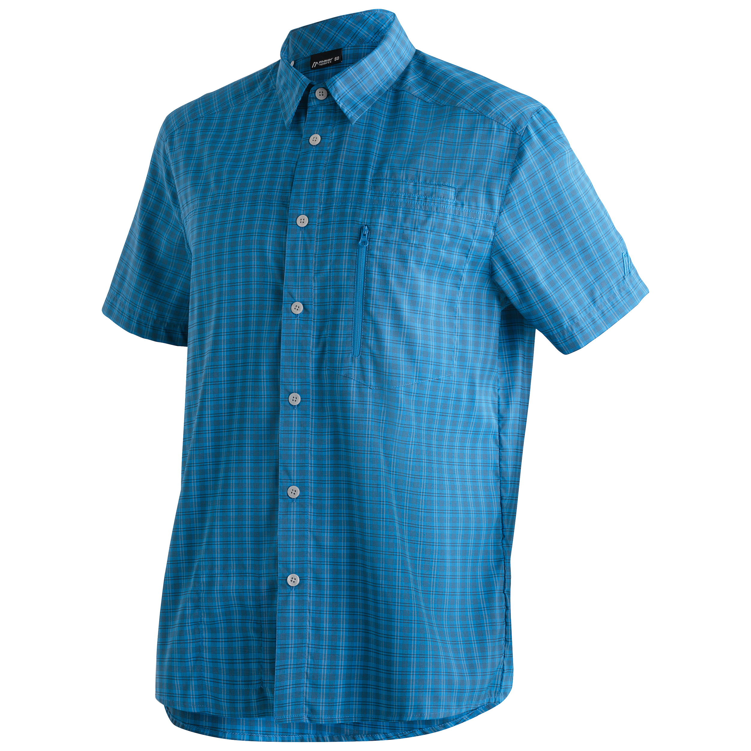 Maier Sports Mats SS overhemd heren blue    