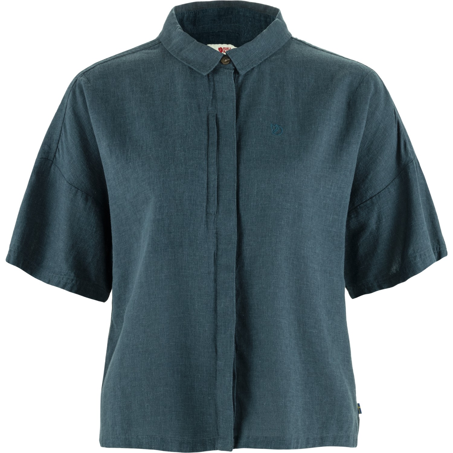 Fjällräven Övik Hemp Camp SS blouse dames mountain blue 