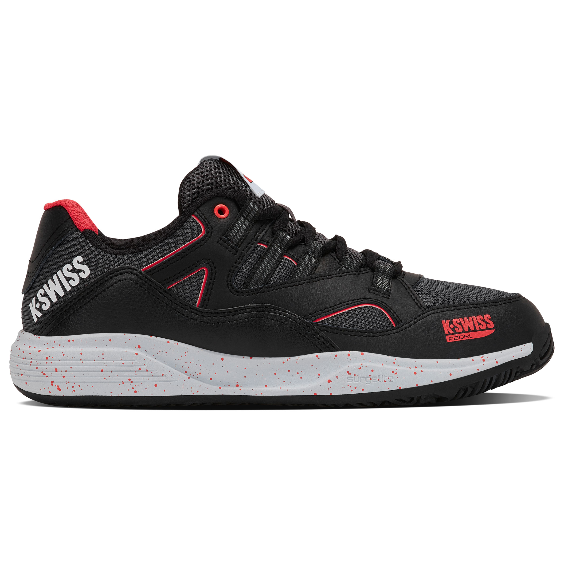 K-Swiss Tura Team padelschoenen heren black micro chip neon lava