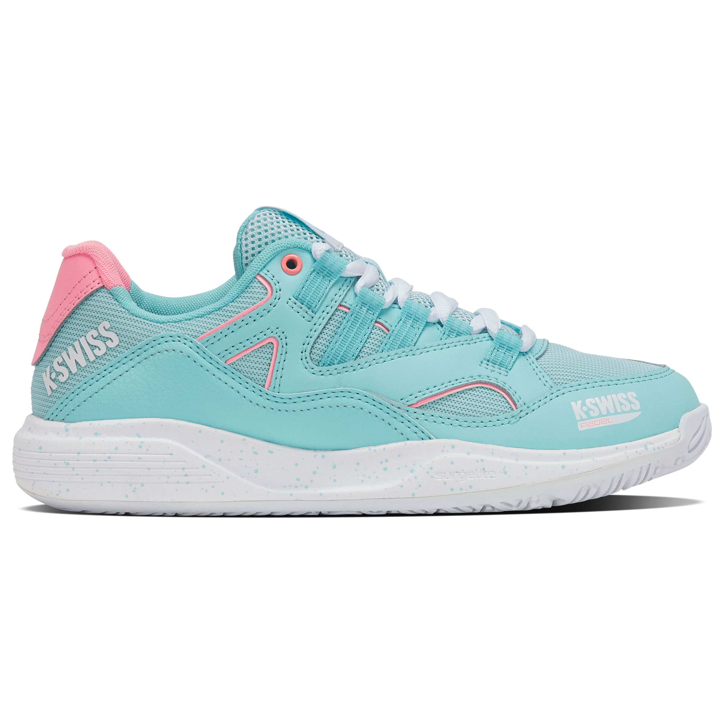 K-Swiss Tura Team padelschoenen dames soft neon blue white neon bubble gum