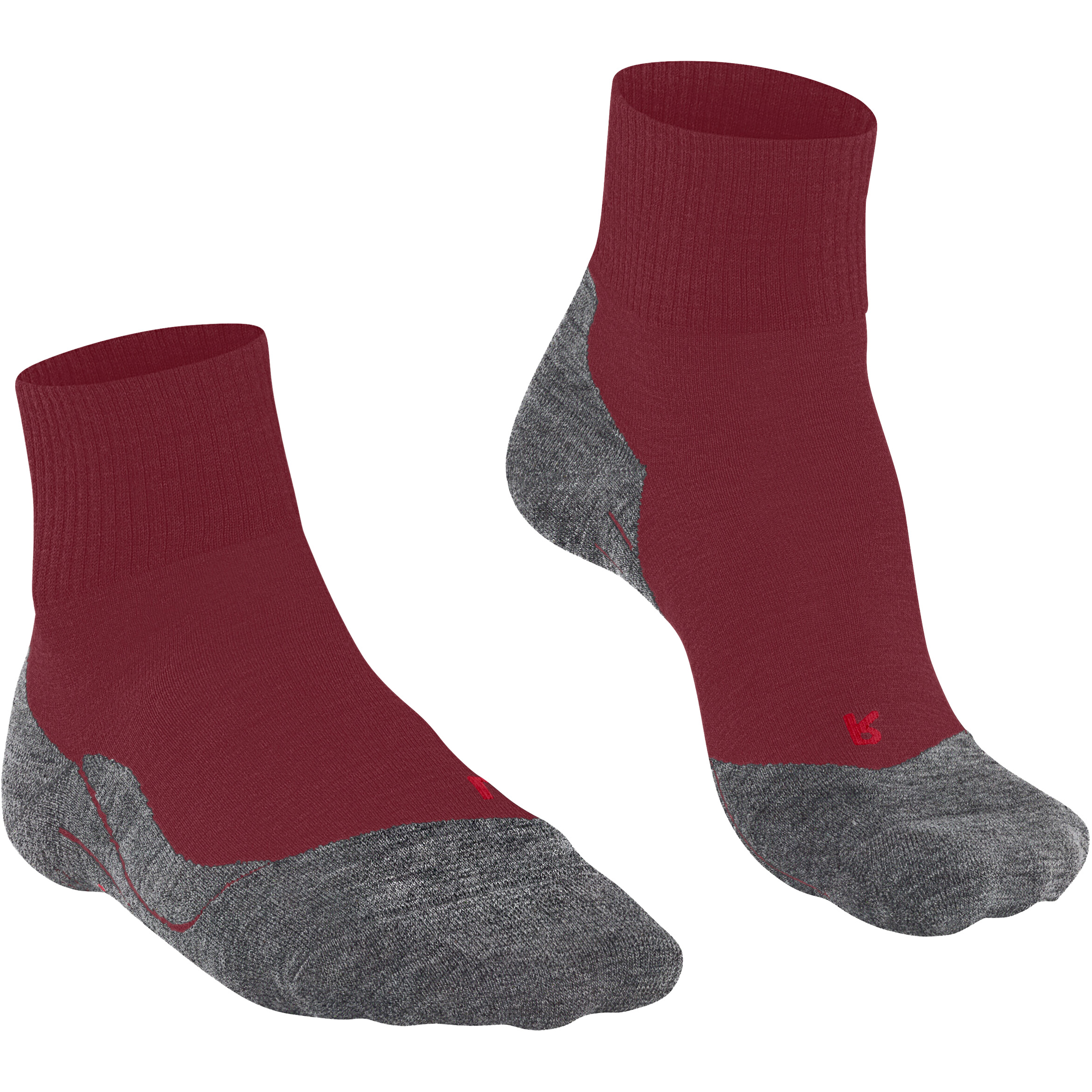 FALKE TK5 Wander Short wandelsokken dames cranberry black