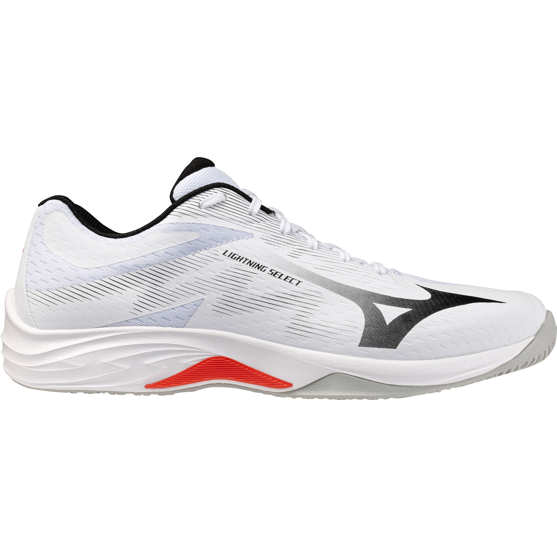Mizuno Lightning Select indoorschoenen heren white black fiery red