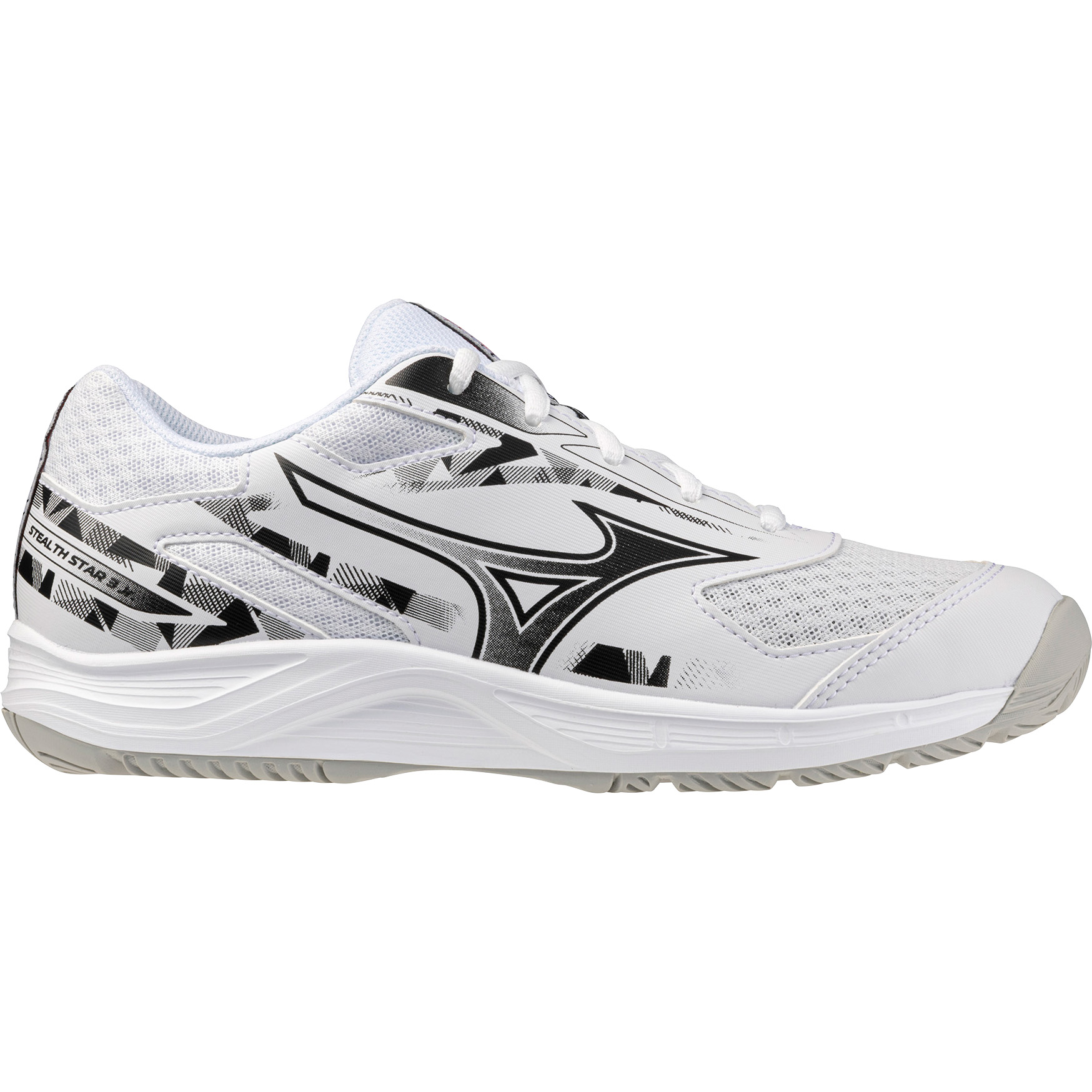Mizuno Stealth Star 3 indoorschoenen junior white black fiery red