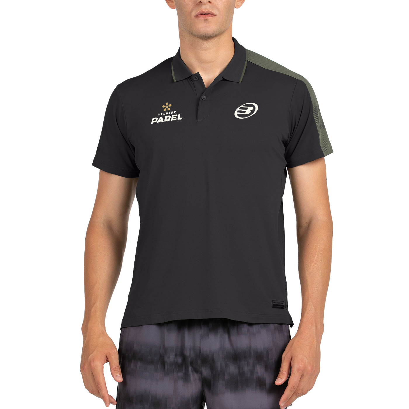 Bullpadel Patron tennispolo heren black 