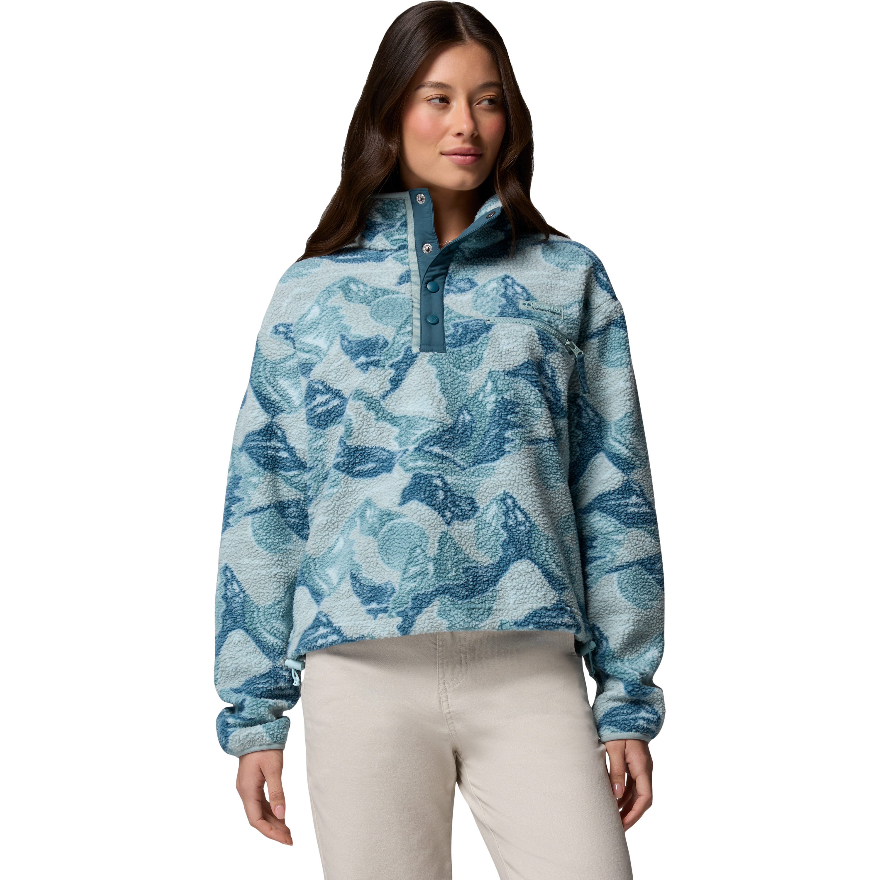 Columbia Helvetia II Cropped Sherpa Half Snap fleece sweater dames marine light