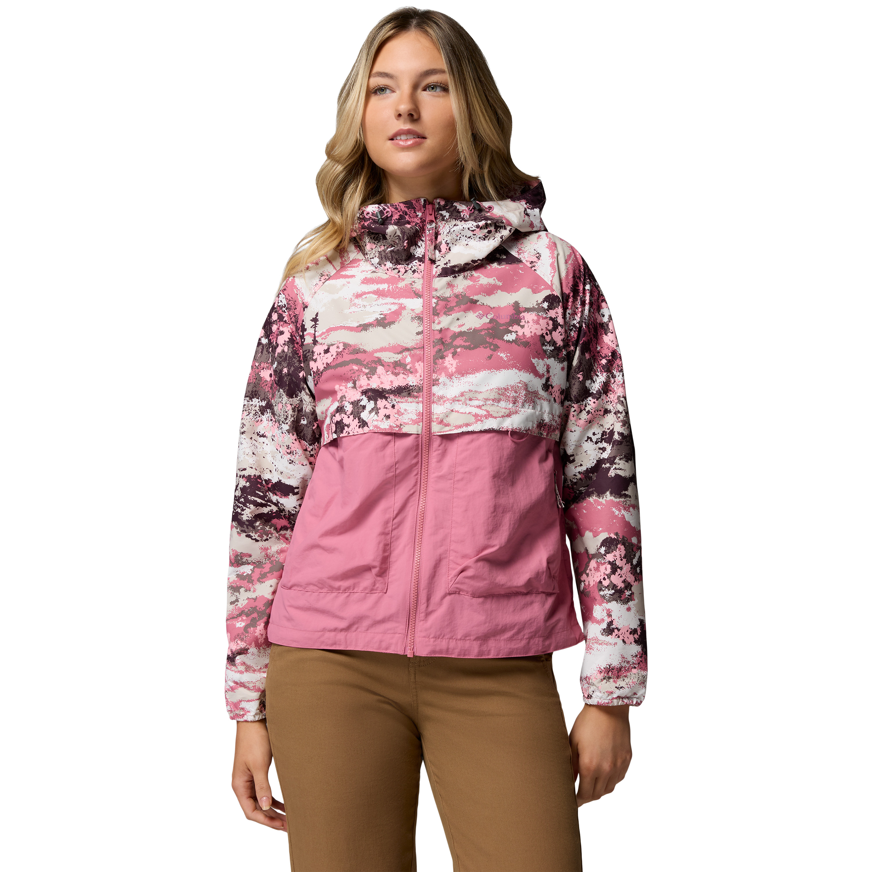 Columbia Spire Valley Printed Hooded Windbreaker outdoor  jack dames rosette 