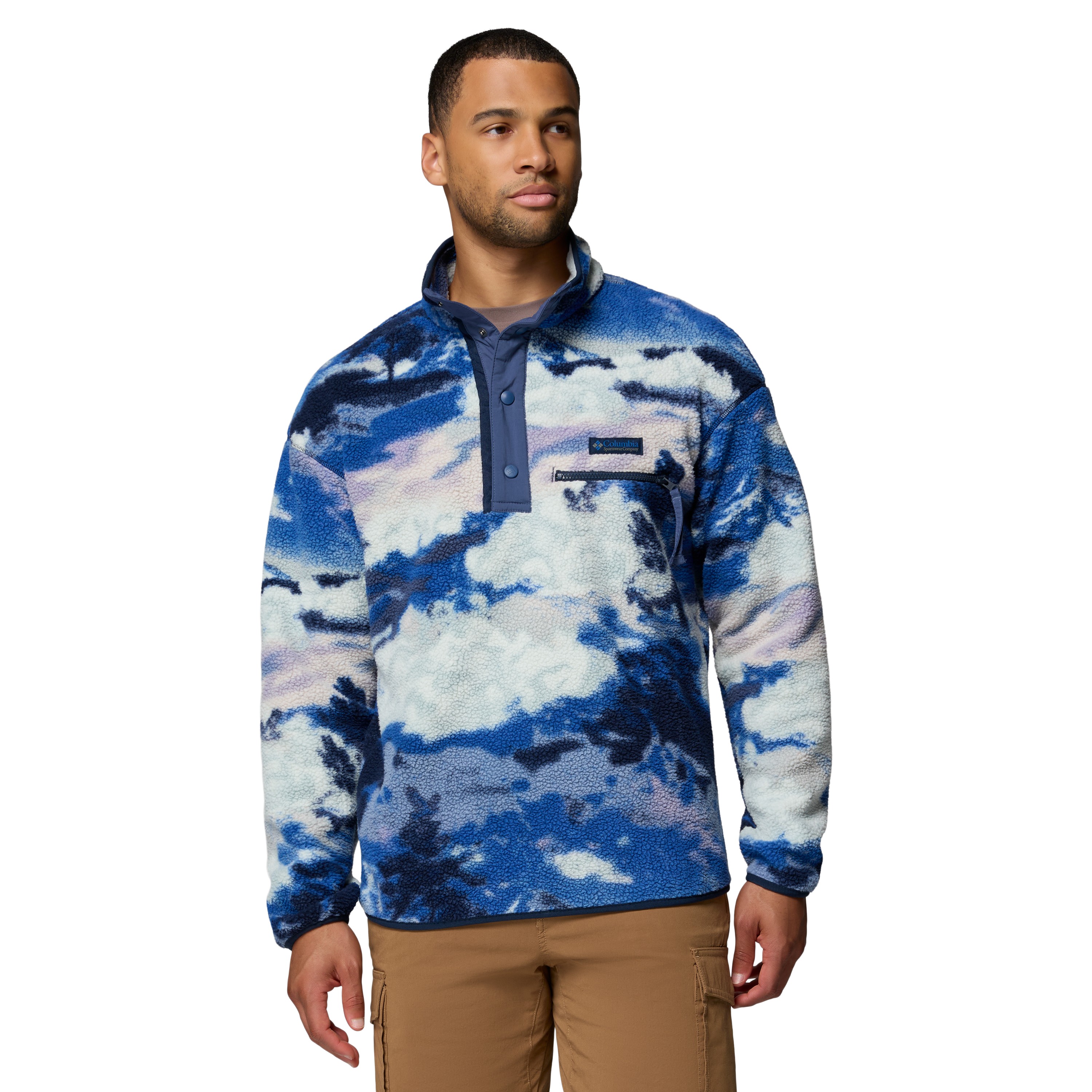 Columbia Helvetia II Printed Half Snap fleece sweater heren blue