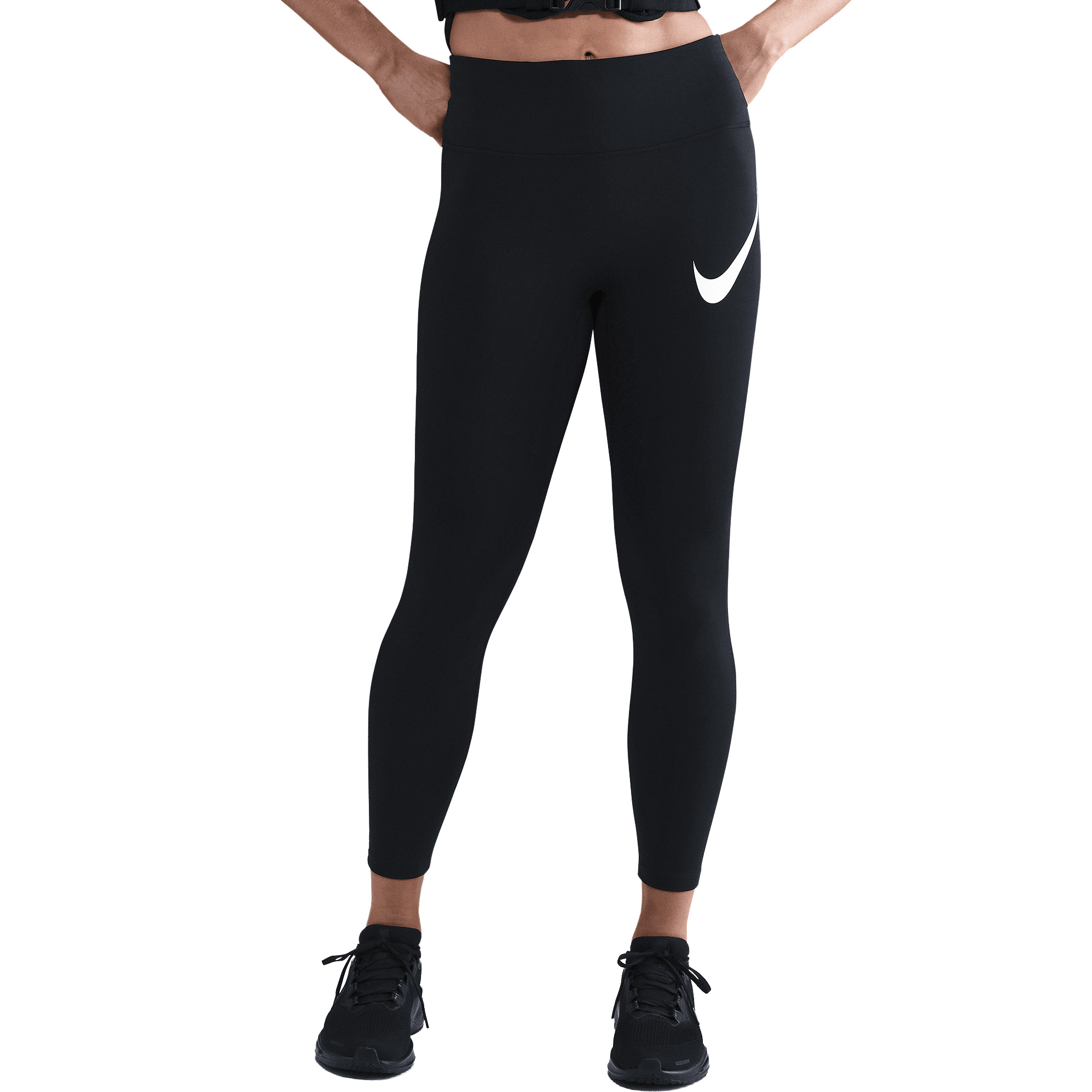 Nike Tempo Swoosh hardloopbroek dames black reflective silver white