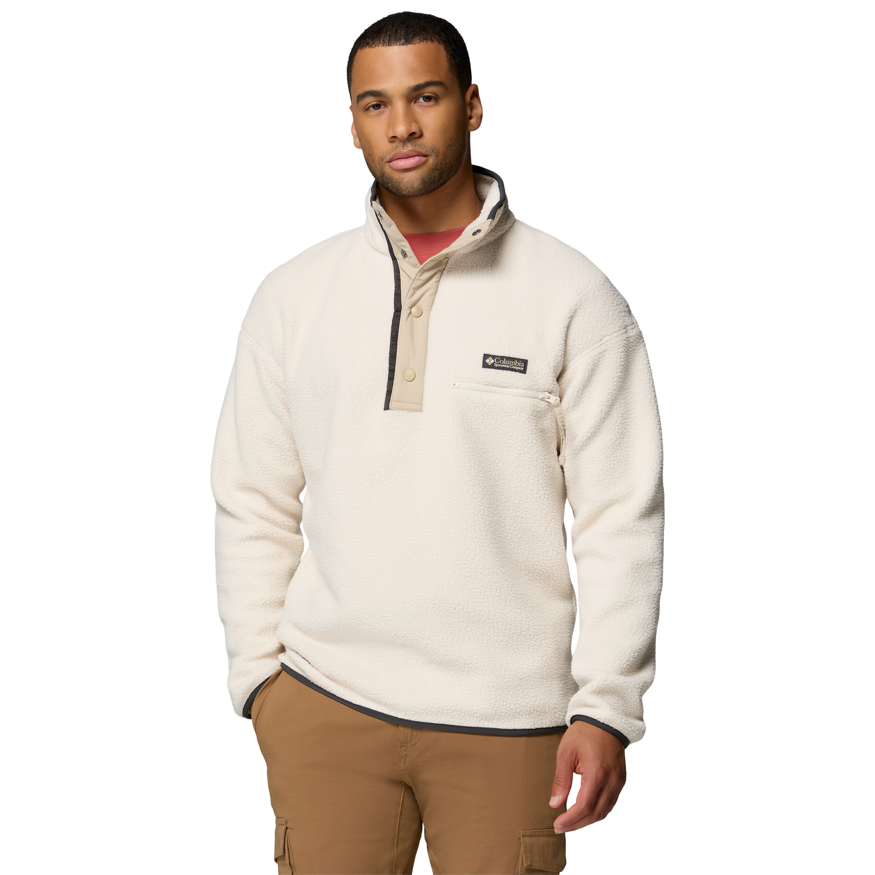 Columbia Helvetia Half Snap fleece sweater heren chalk  