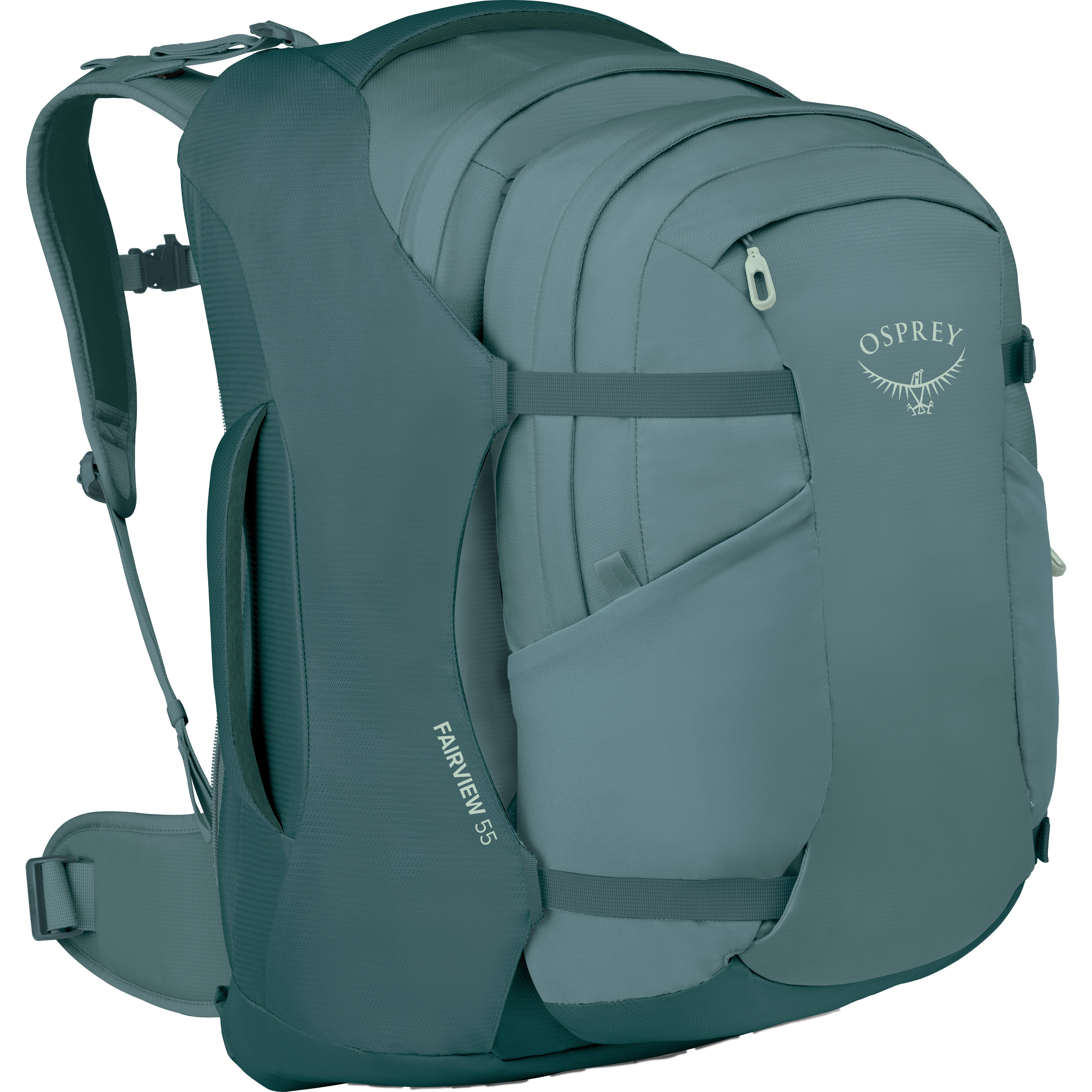 Osprey Fairview 55 Travel Pack backpack 40 + 15 liter dames cascade blue torrent blue