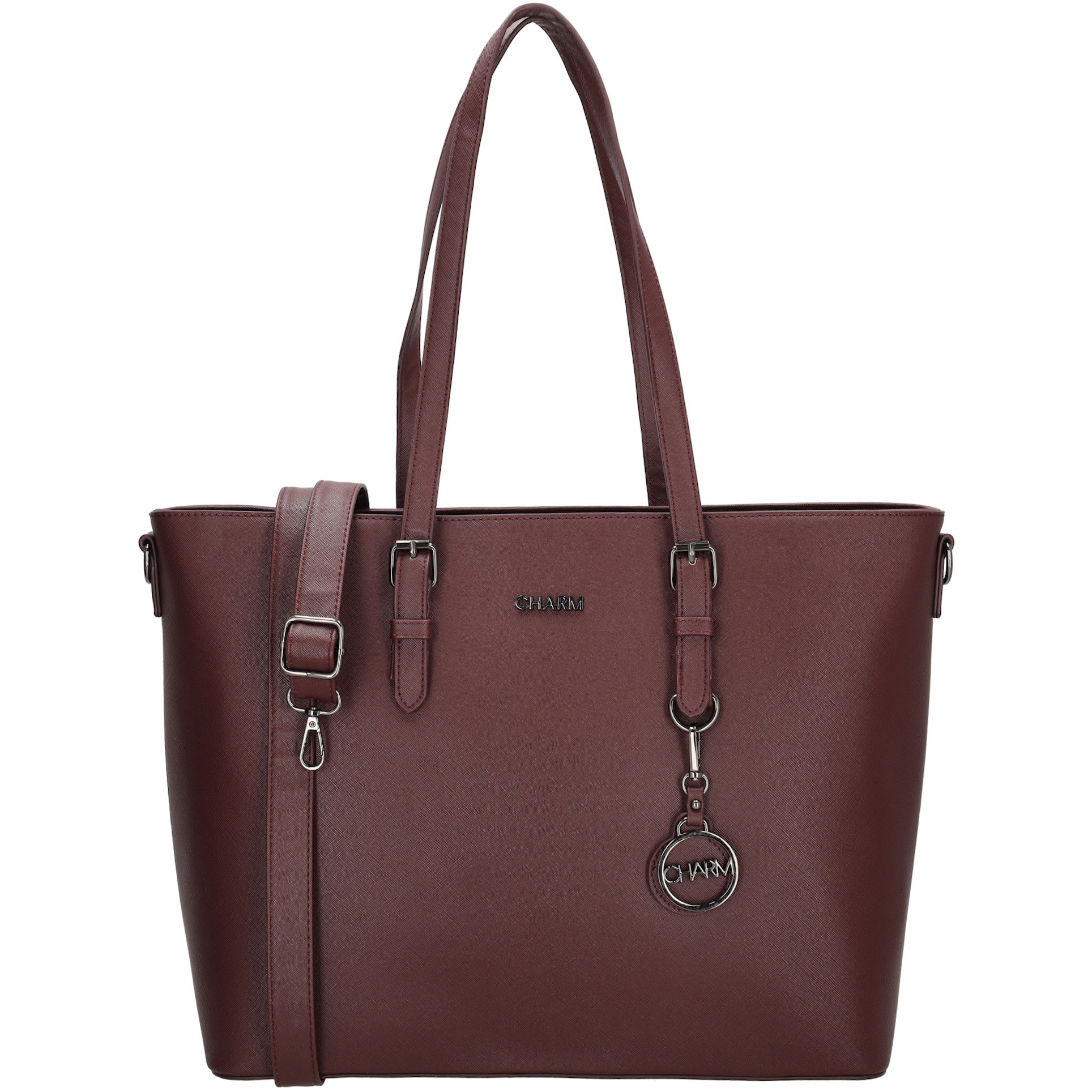 Charm London Birmingham 15,6 inch laptop schoudertas 22 liter dames bordeaux
