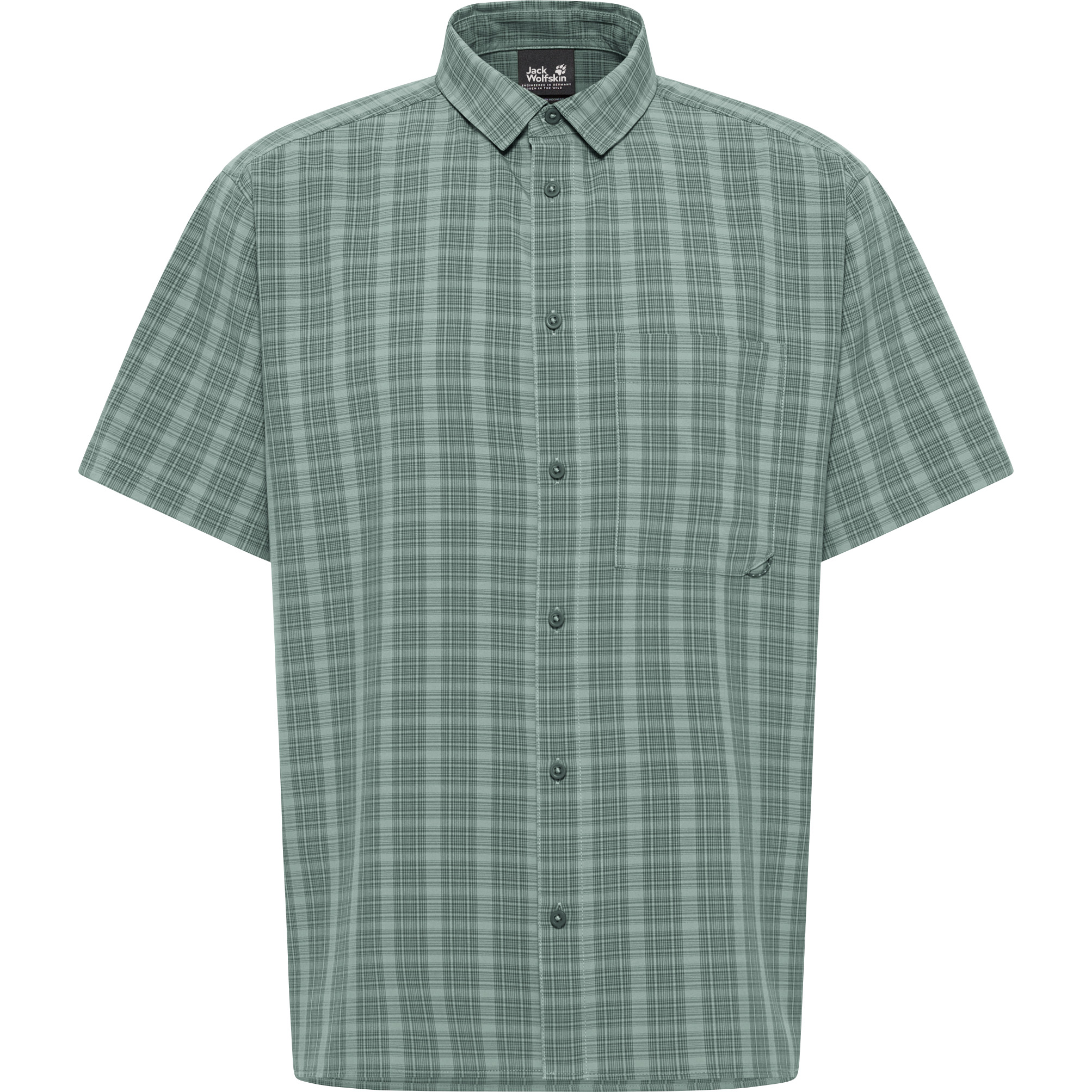 Jack Wolfskin Meseta overhemd heren check sago palm 