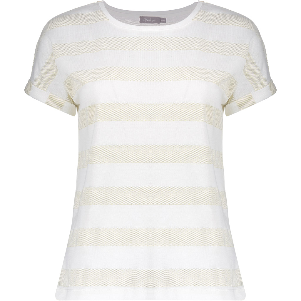 Geisha Striped shirt dames off white gold 