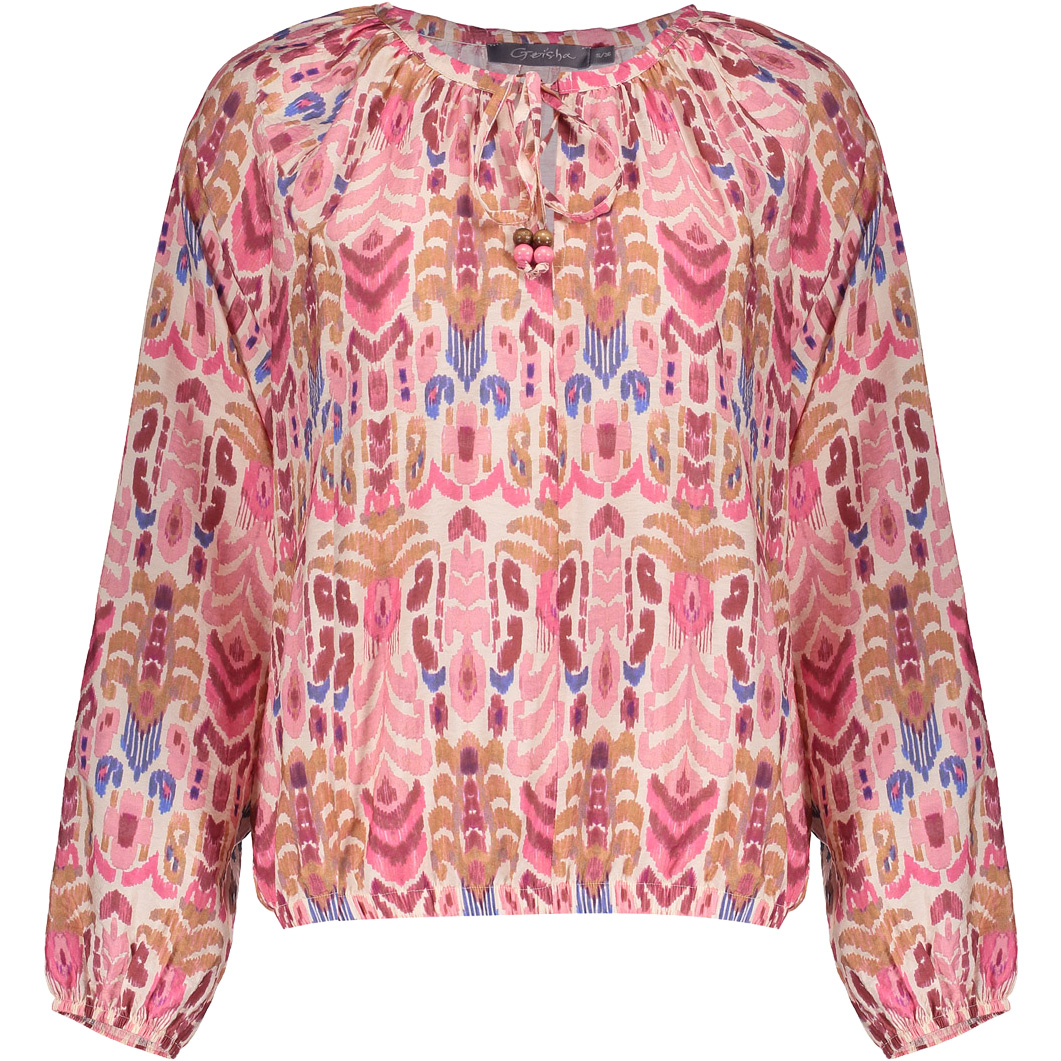 Geisha Colored blouse dames pink cherry red 