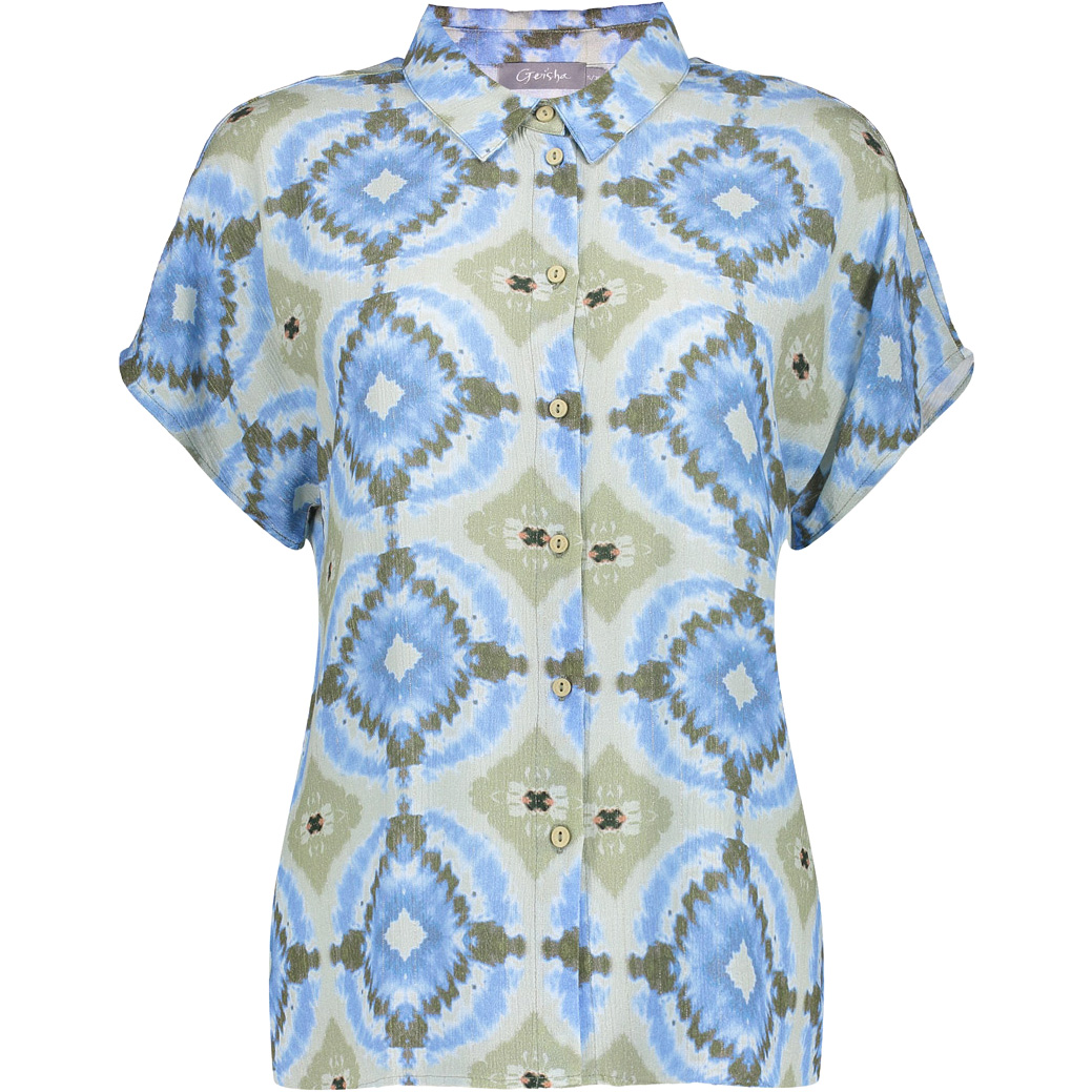Geisha blouse dames blue olive 
