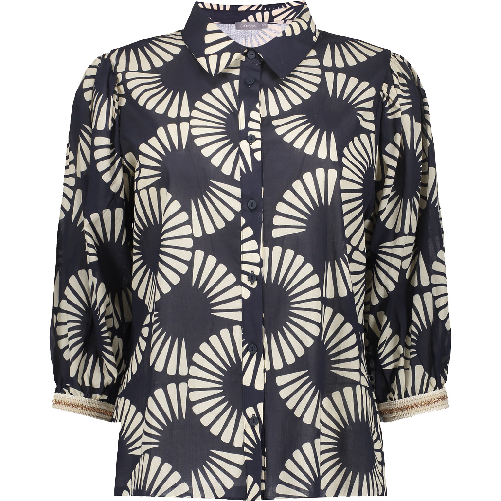 Geisha blouse dames black ecru 