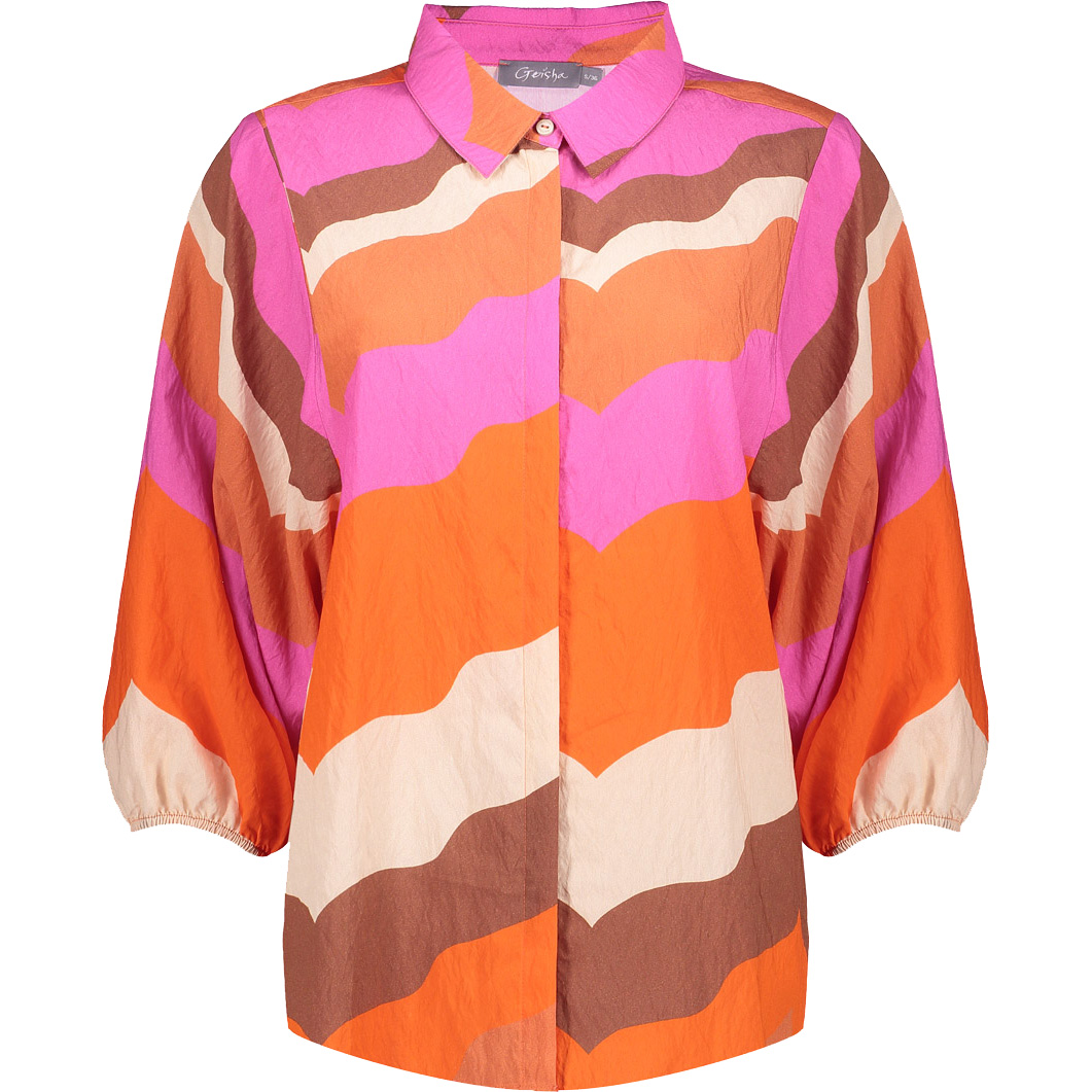 Geisha blouse dames ecru brown cassis 