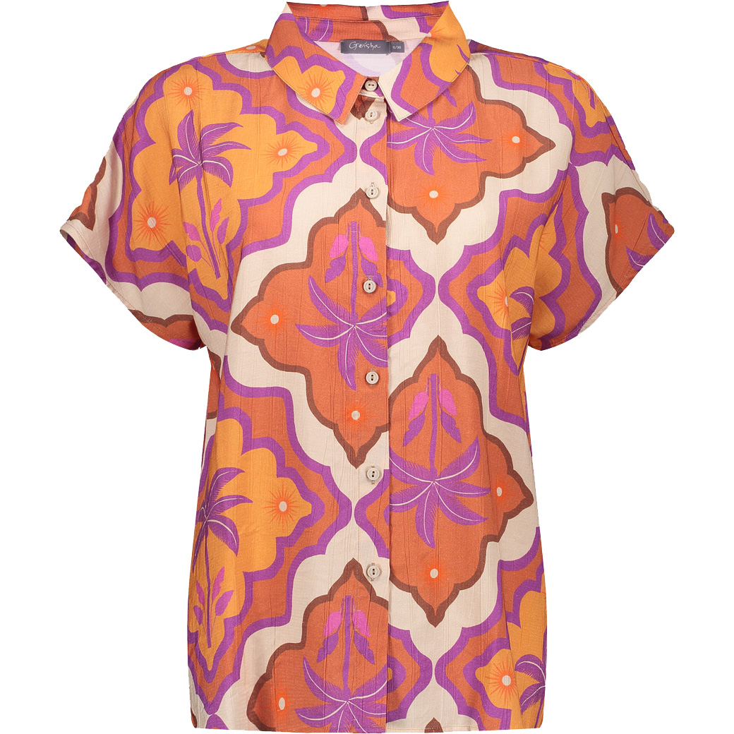 Geisha blouse dames ecru mango purple 