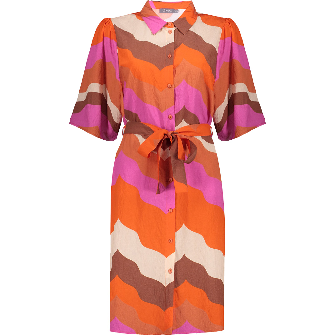 Geisha jurk dames ecru brown cassis 