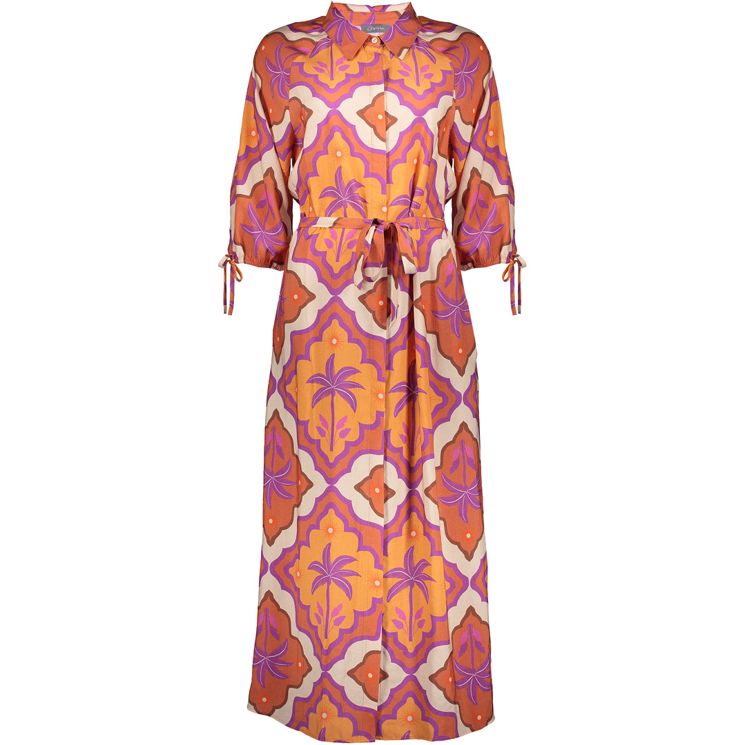 Geisha jurk dames ecru mango purple 